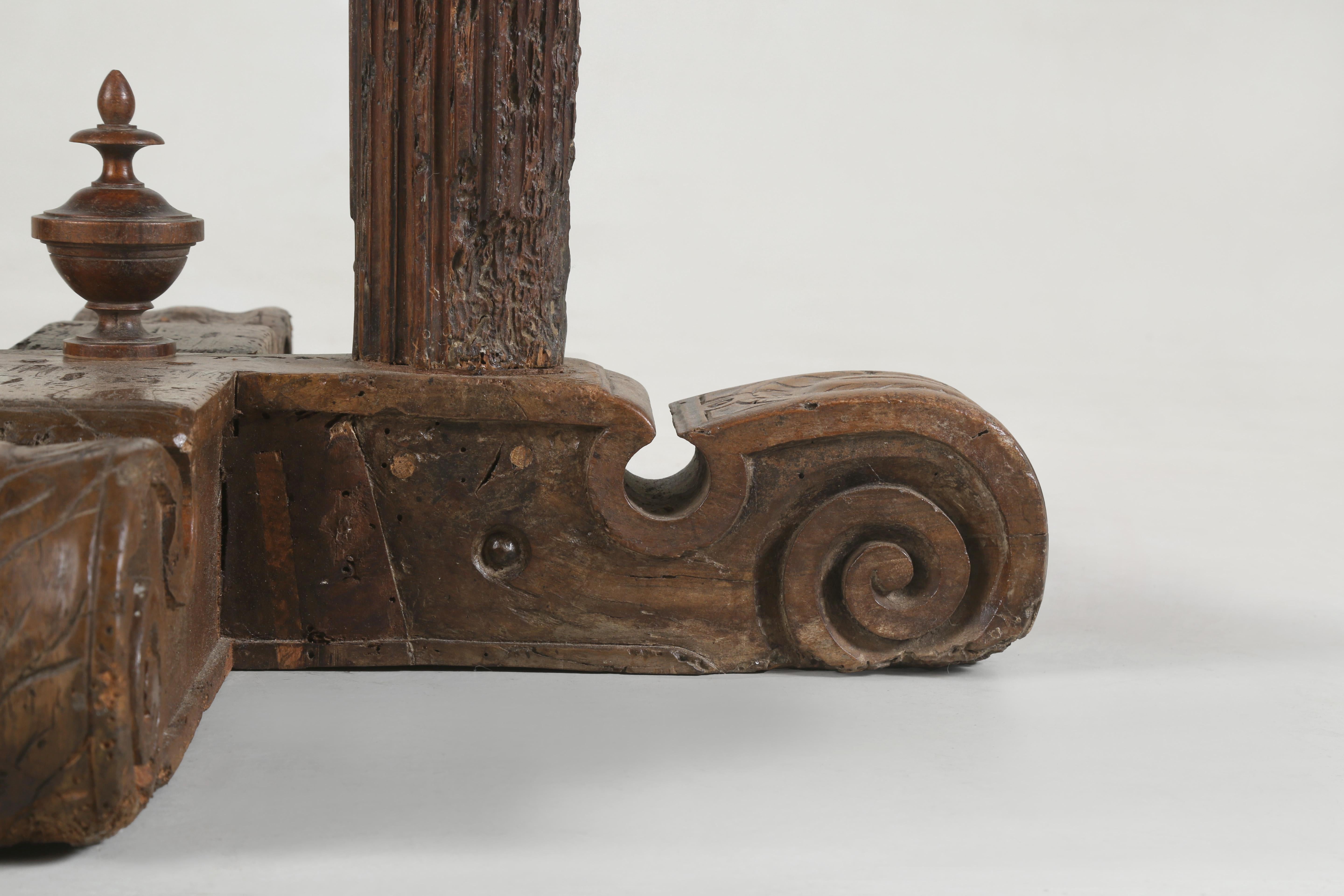 Antique Italian Center Hall Table or End Table c1700's Restored Carrara Marble For Sale 5