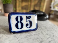 Antique Italian Ceramic House Number, c. 1880 – Vibrant Mediterranean Charm