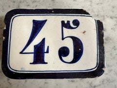 Antique Italian Ceramic House Number, c. 1880 – Vibrant Mediterranean Charm