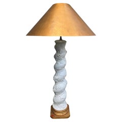 Antique Italian Ceramic Lamp Base in Rococo Revival Style