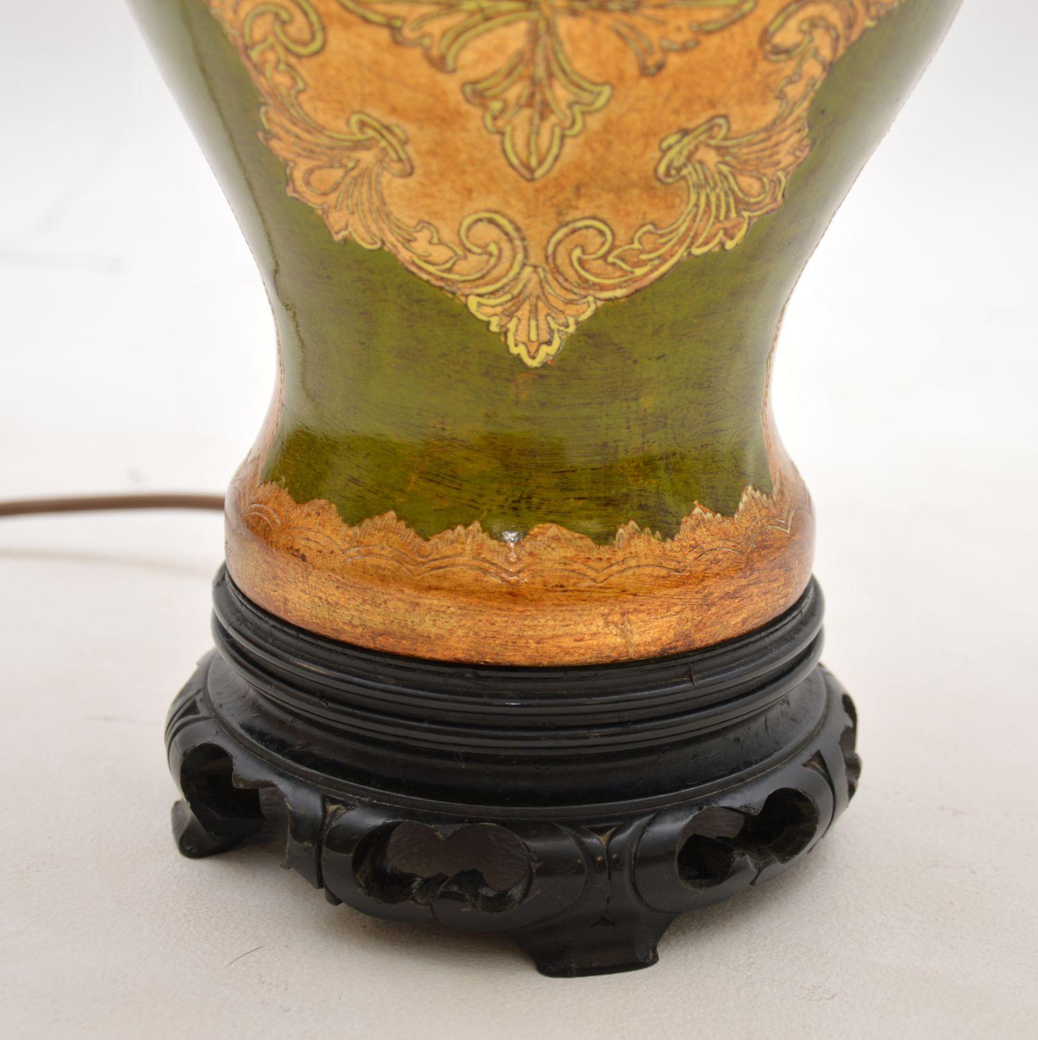 Antique Italian Ceramic Table Lamp For Sale 1
