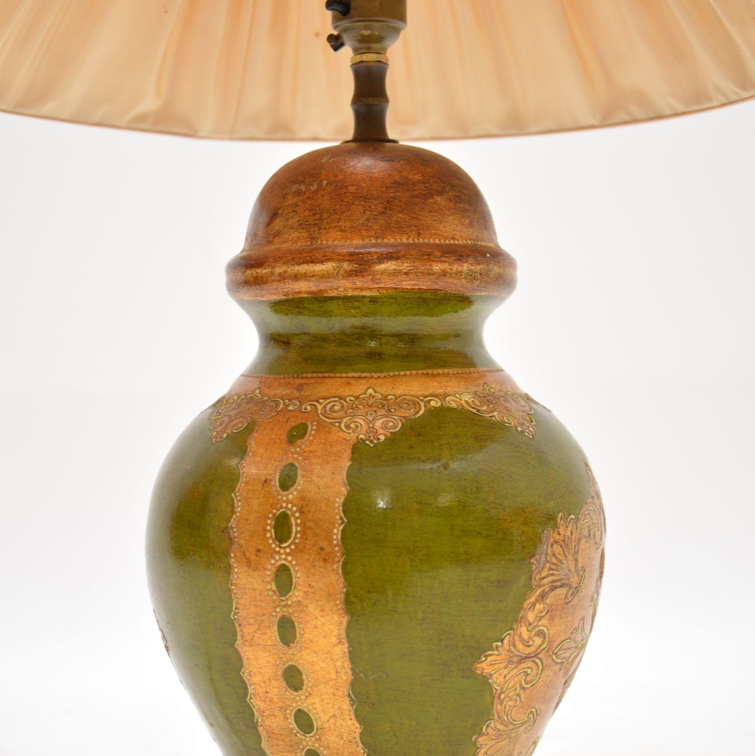 Antique Italian Ceramic Table Lamp For Sale 2