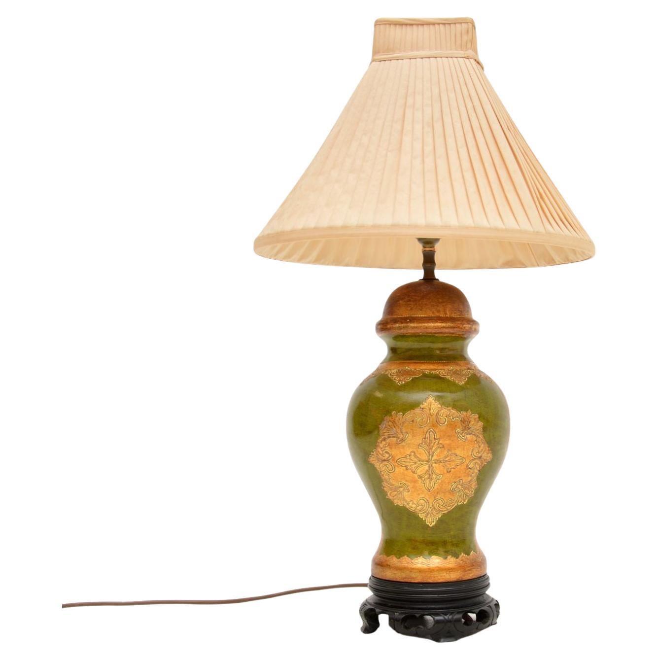 Lampe de table italienne ancienne en céramique en vente