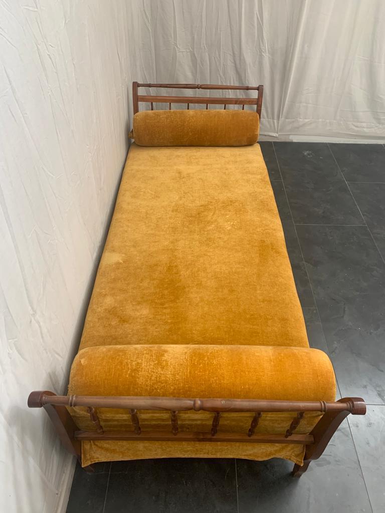 Classical Roman Antique Italian Cherrywood Sofa For Sale