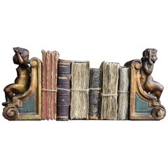 Serre-livres italiens anciens en forme de chérubin