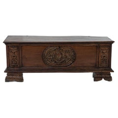 Antique Italian Chest of Drawer Tuscan in Walnut Wood