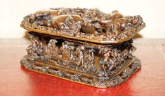 ANTiQUE ITALIAN CIRCA 1840 HEAVILY CARVED BOX DEPICTING STALLION HORSES MUST SEE