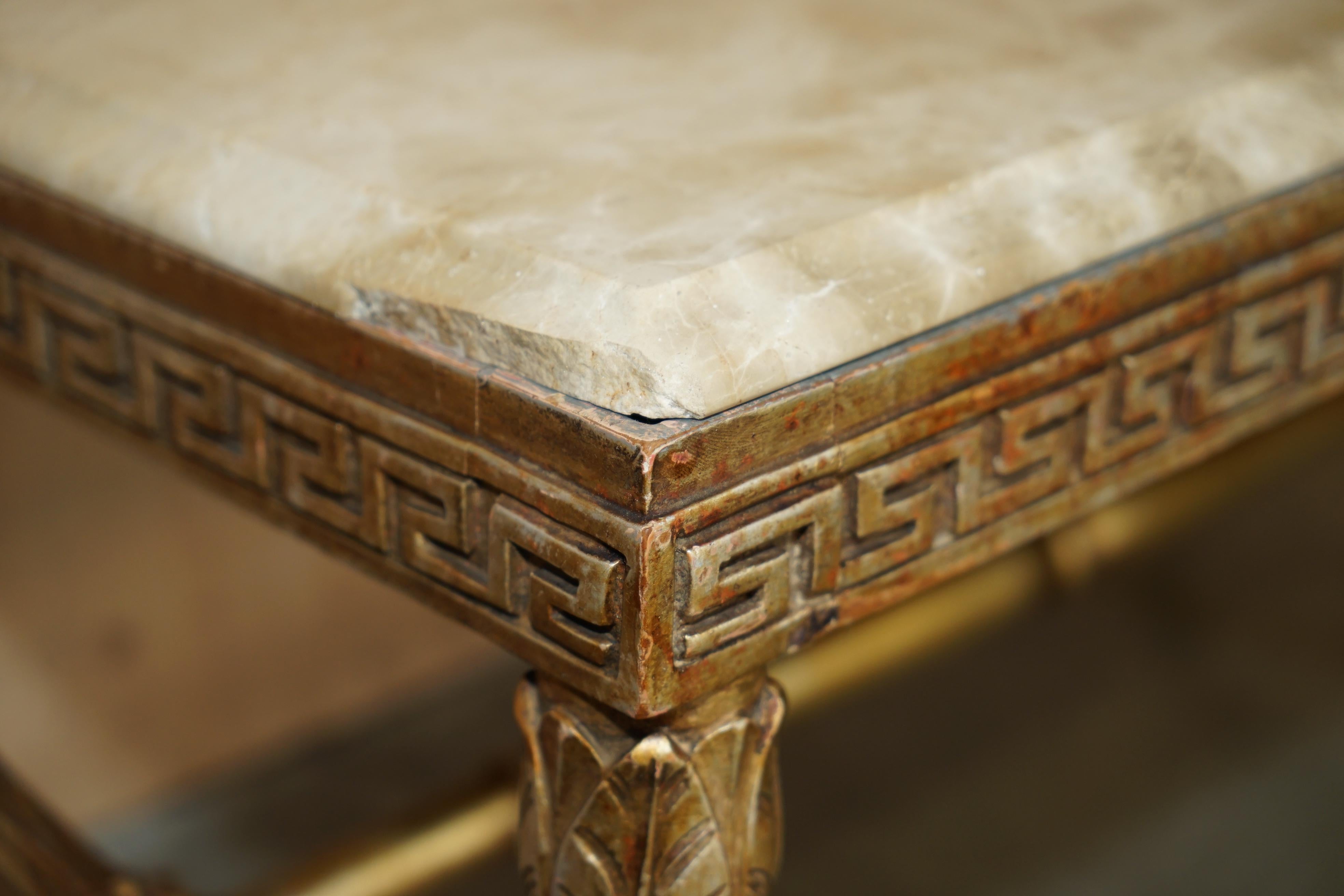 Marble ANTIQUE ITALIAN CiRCA 1860 ORNATELY CARVED & GILTWOOD MARBLE TOPPED COFFEE TABLE For Sale