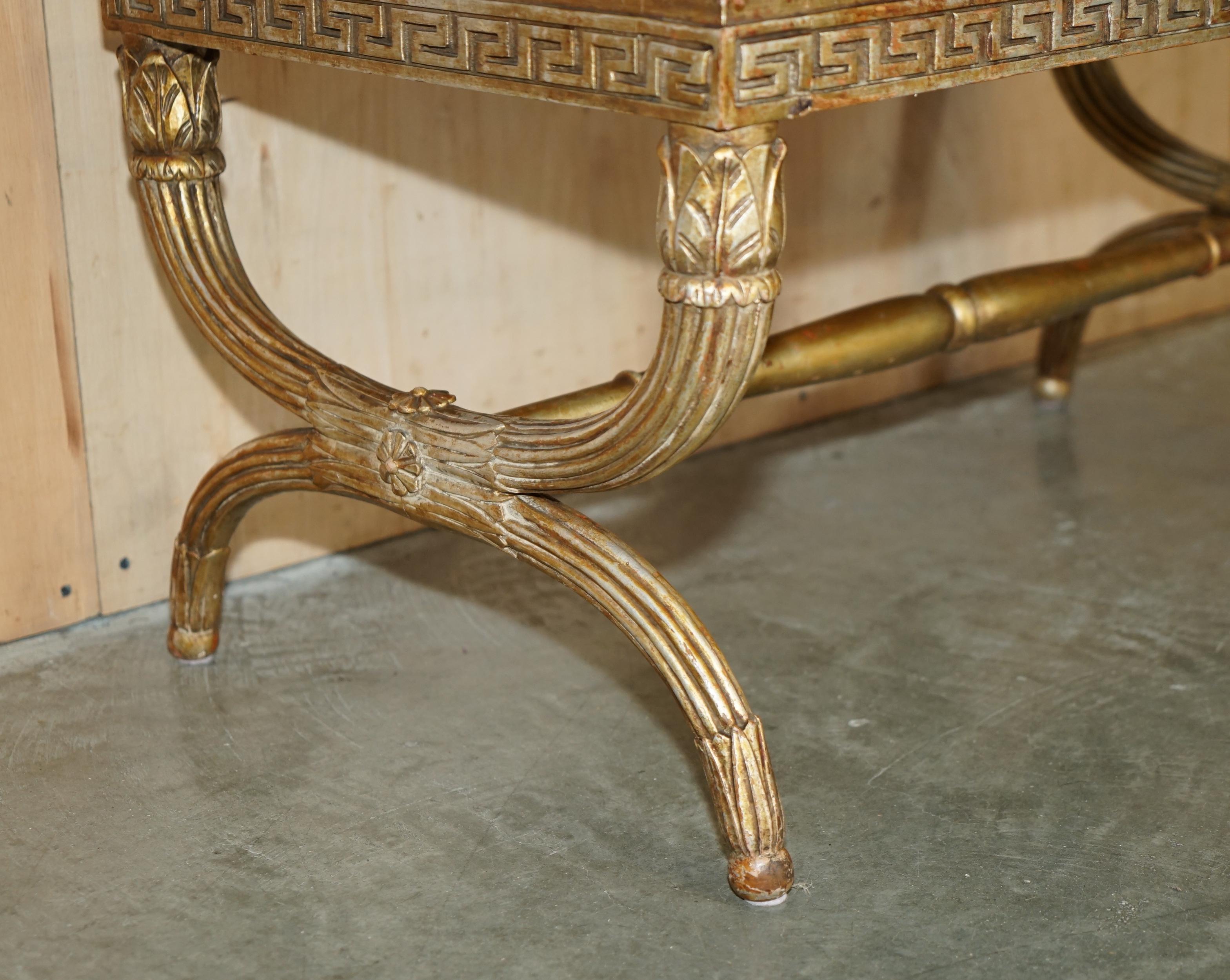 ANTIQUE ITALIAN CiRCA 1860 ORNATELY CARVED & GILTWOOD MARBLE TOPPED COFFEE TABLE For Sale 1