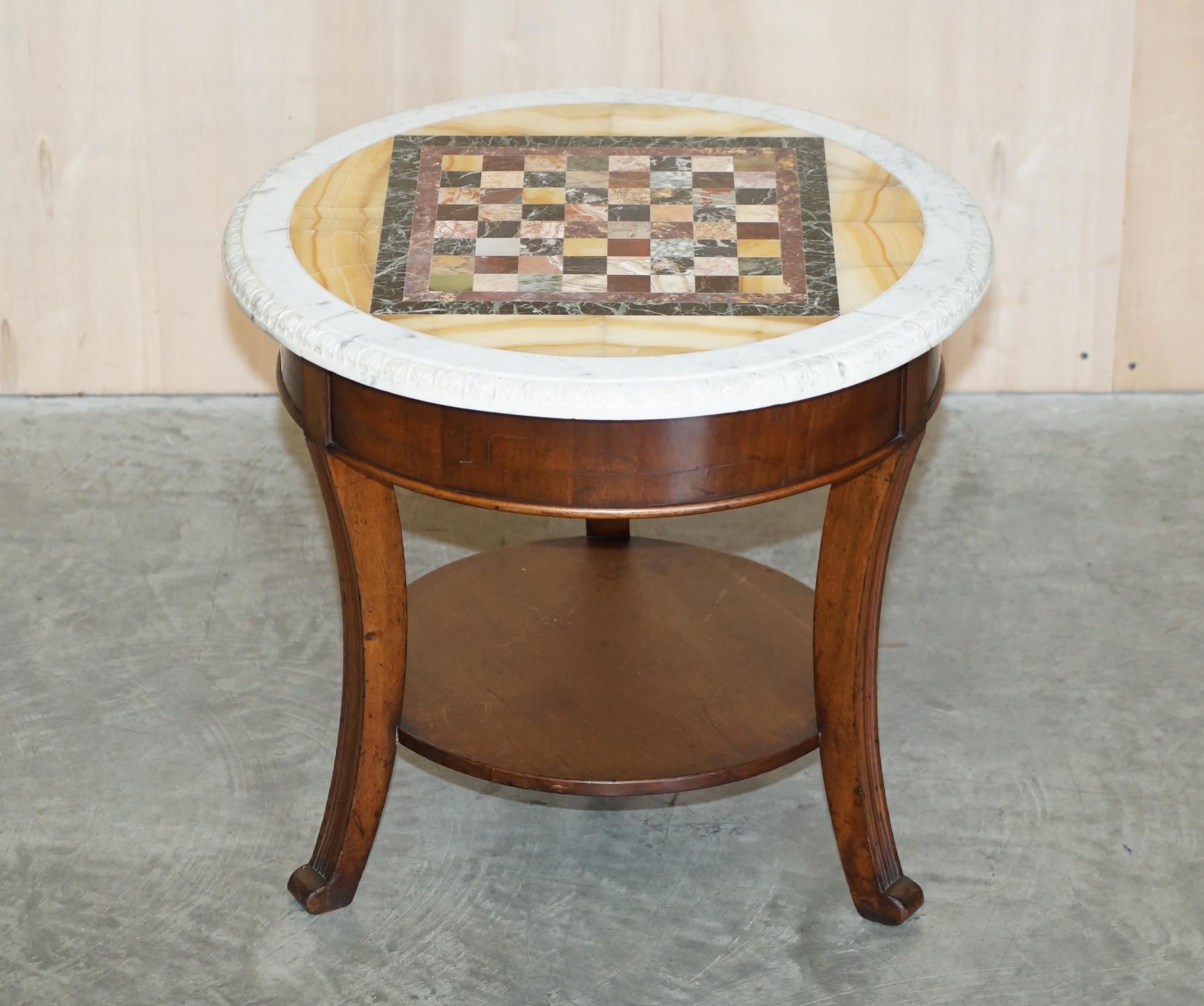 We are delighted to offer for sale this absolutely exquisite antique Pietra Dura Italian Marble chess table with Victorian Mahogany circa 1880 base 

This is one of the most exceptional chess tables I have ever seen, the top is circa 1880, Italian