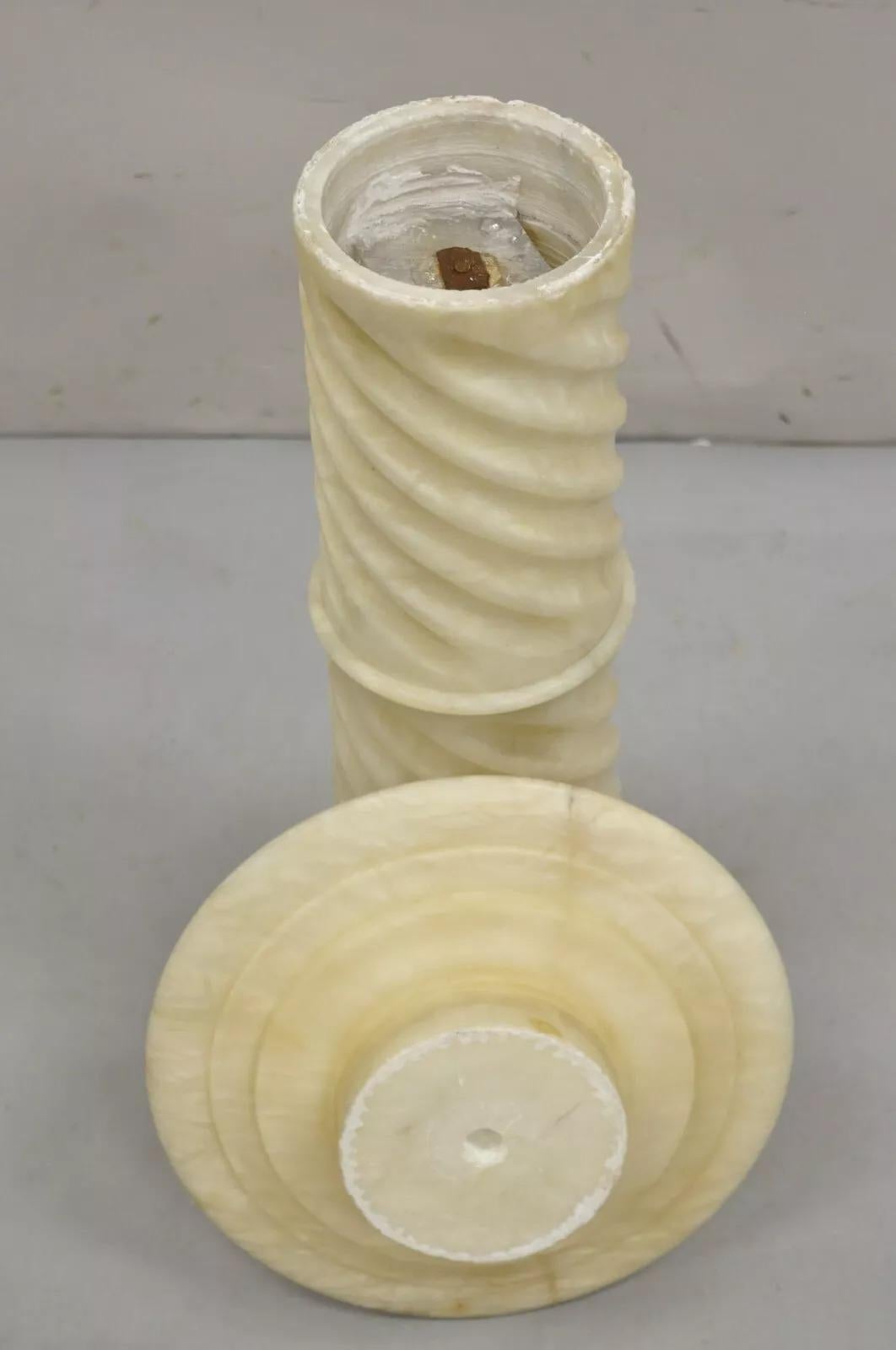 Antique Italian Classical Alabaster Marble Spiral Column 28