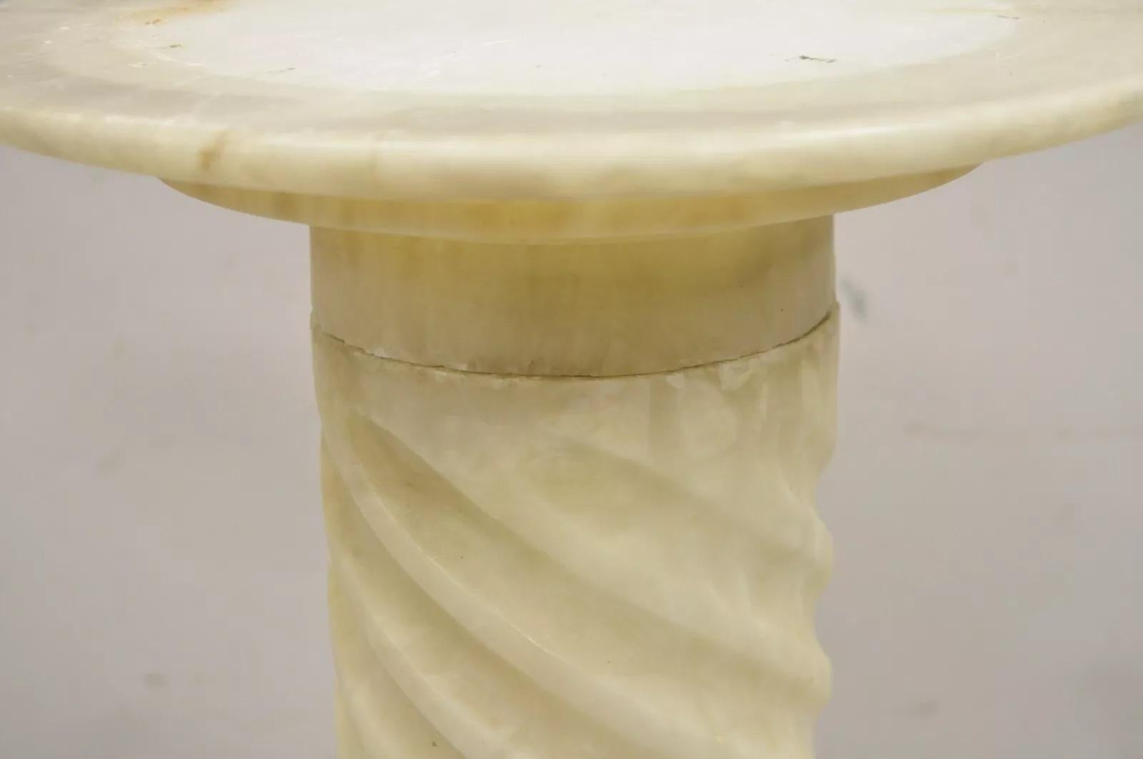 Antique Italian Classical Alabaster Marble Spiral Column 28