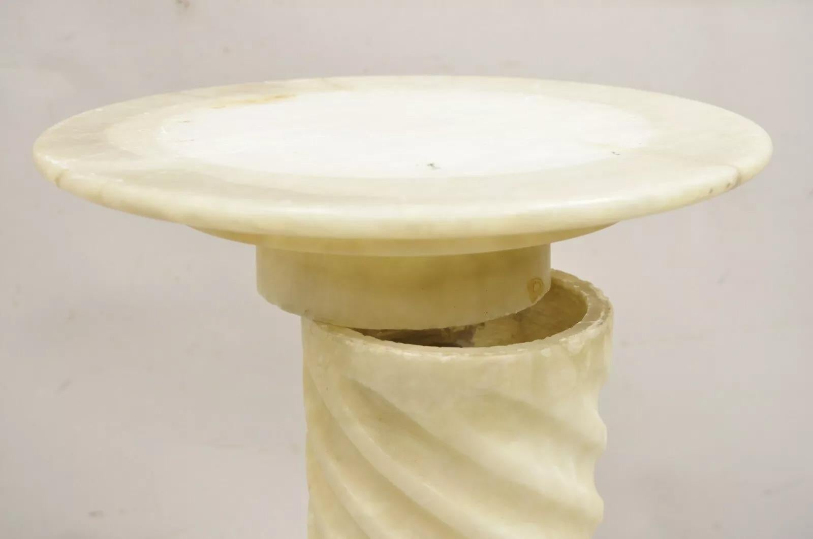 Antique Italian Classical Alabaster Marble Spiral Column 28