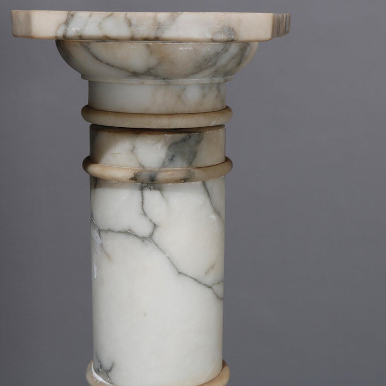 Italian Classical Marble Doric Column Sculpture Display Pedestal, circa