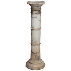 Italian Classical Marble Doric Column Sculpture Display Pedestal, circa 1890