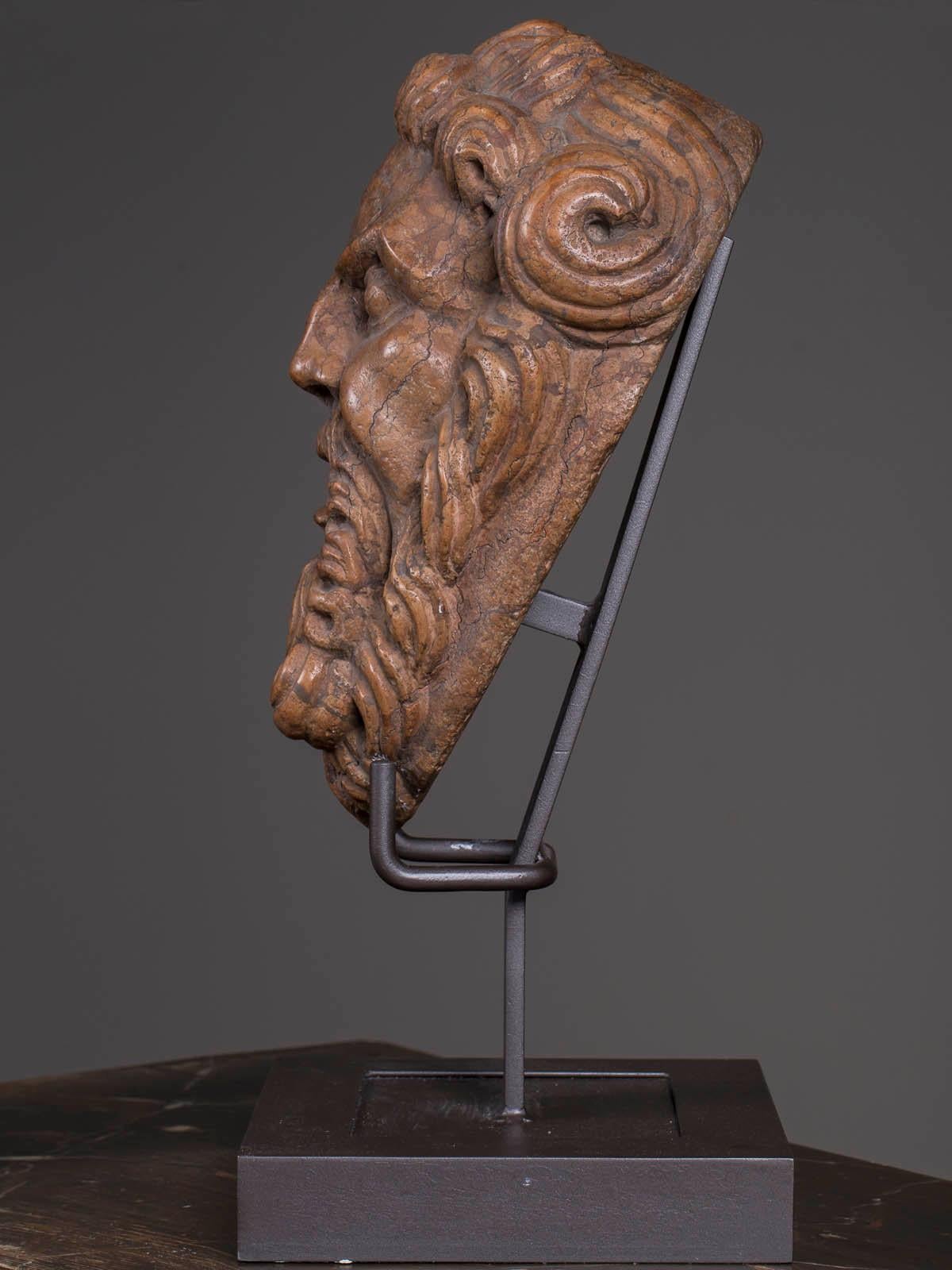 Antique Italian Classical Marble Head of a Man Sculpture, circa 1800 For Sale 4