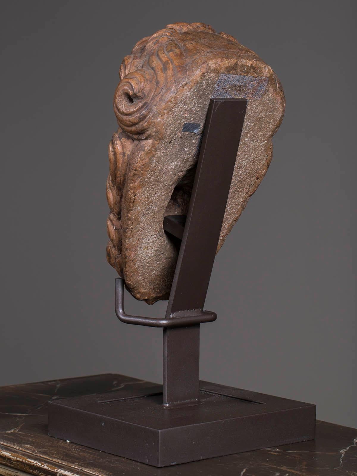 Antique Italian Classical Marble Head of a Man Sculpture, circa 1800 For Sale 5