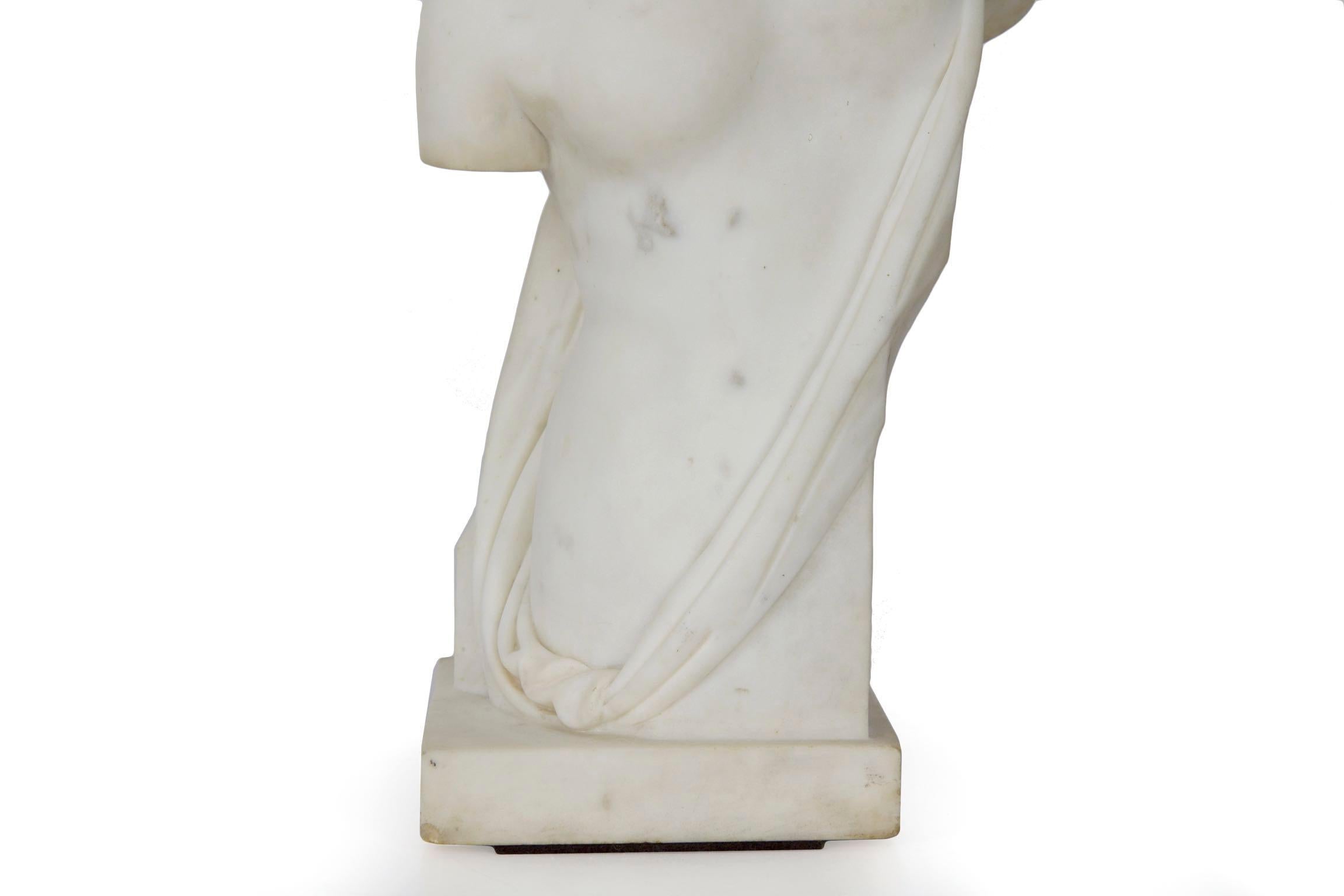 Classical Greek Antique Italian Classical Marble Sculpture “Psyche of Capua”, Naples, circa 1866