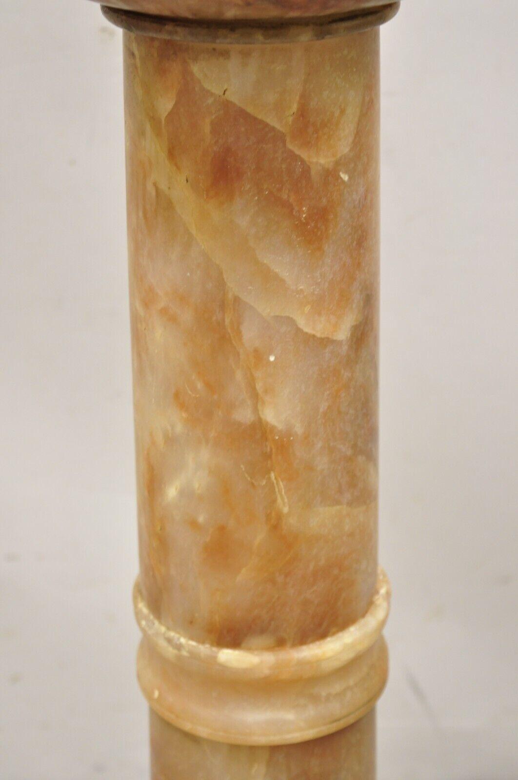 Antique Italian Classical Rouge Onyx Stone Marble Column Pedestal Stand 1
