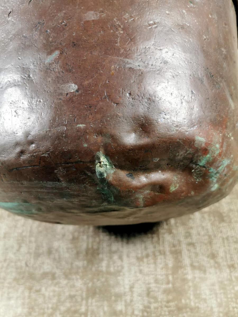 Antique Italian Copper Pot With Handles  Hand Forged With Beautiful Patina 1
