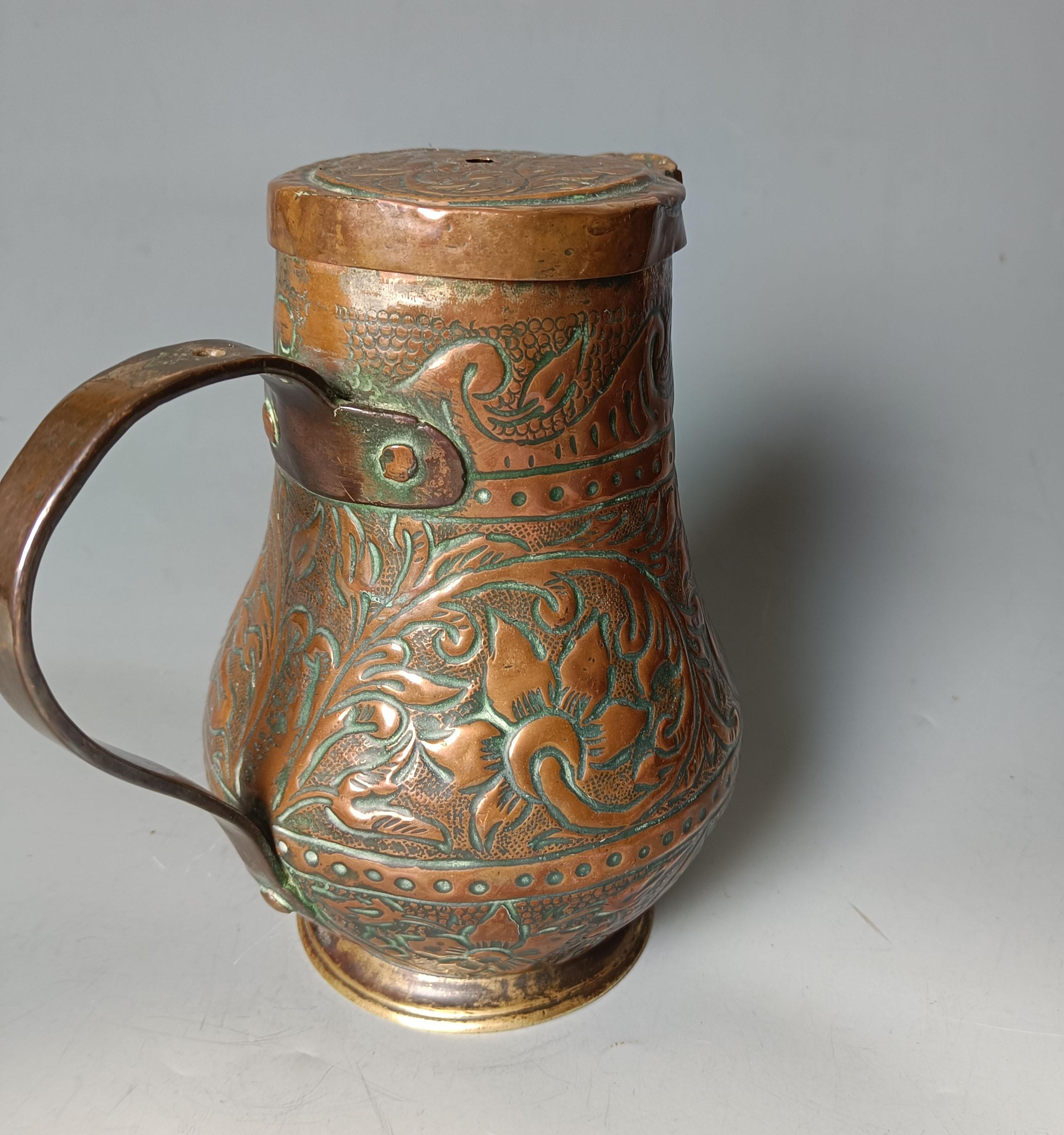 Antique Italian Copper Wine pitcher 18th Century Venetian Venice European   In Fair Condition For Sale In London, GB