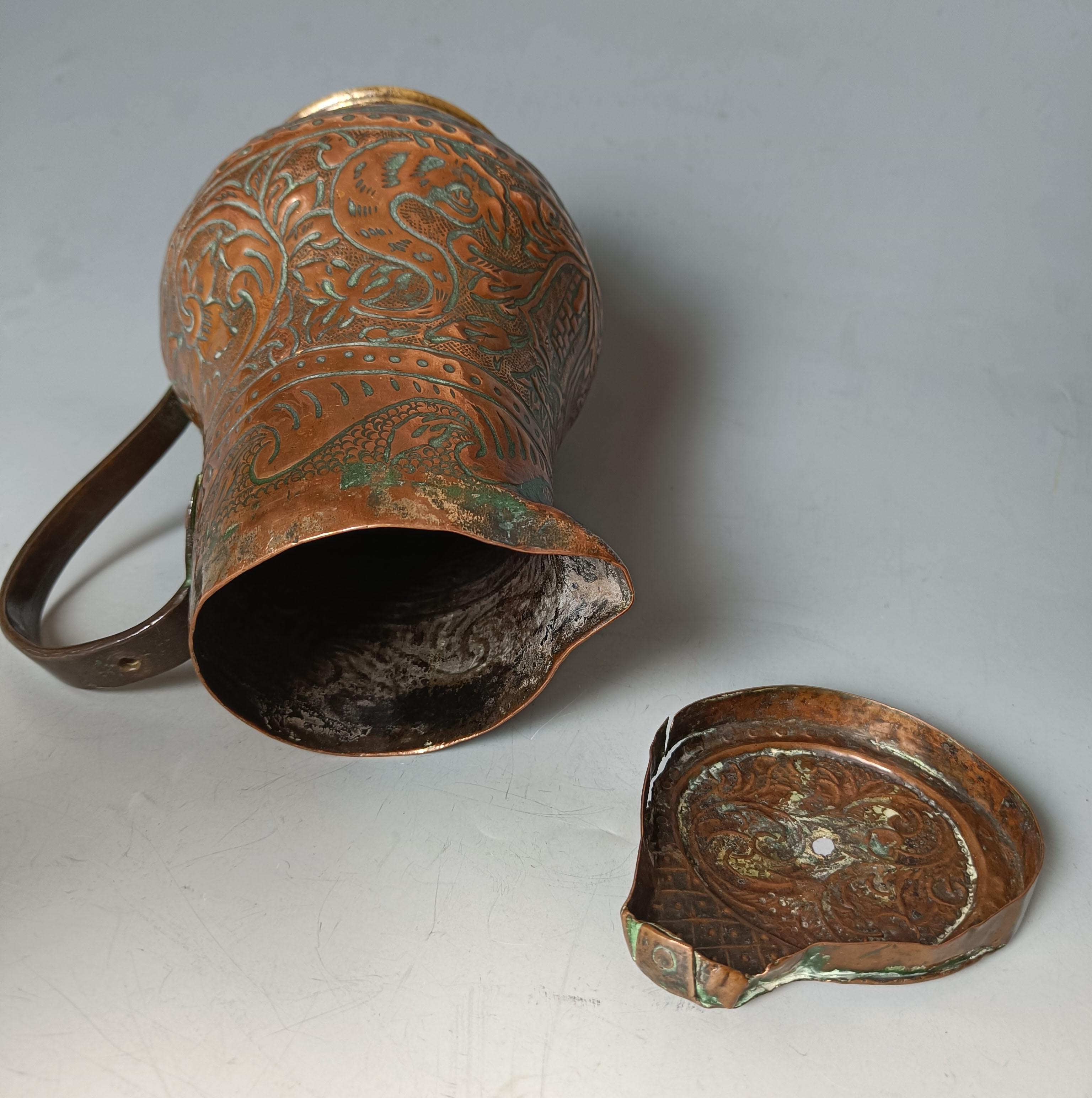 18th Century and Earlier Antique Italian Copper Wine pitcher 18th Century Venetian Venice European   For Sale