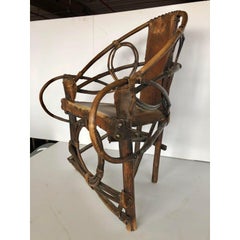 Antique Italian Cowhide Accent Chair