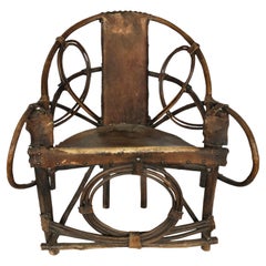 Antique Italian Cowhide Accent Chair