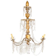  Italian Giltwood and Crystal Chandelier, 18th Century