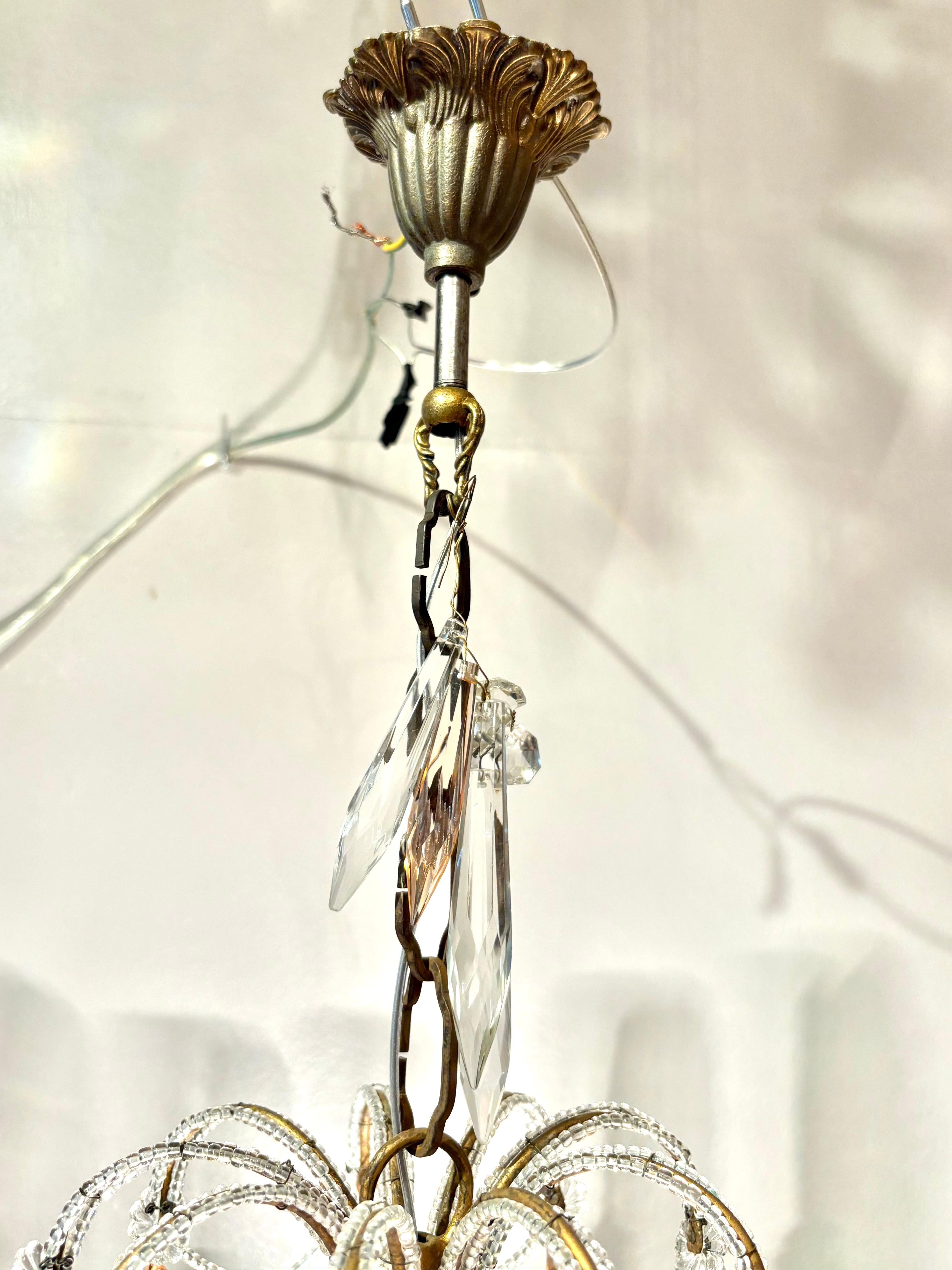 Antique Italian Crystal Chandelier For Sale 4