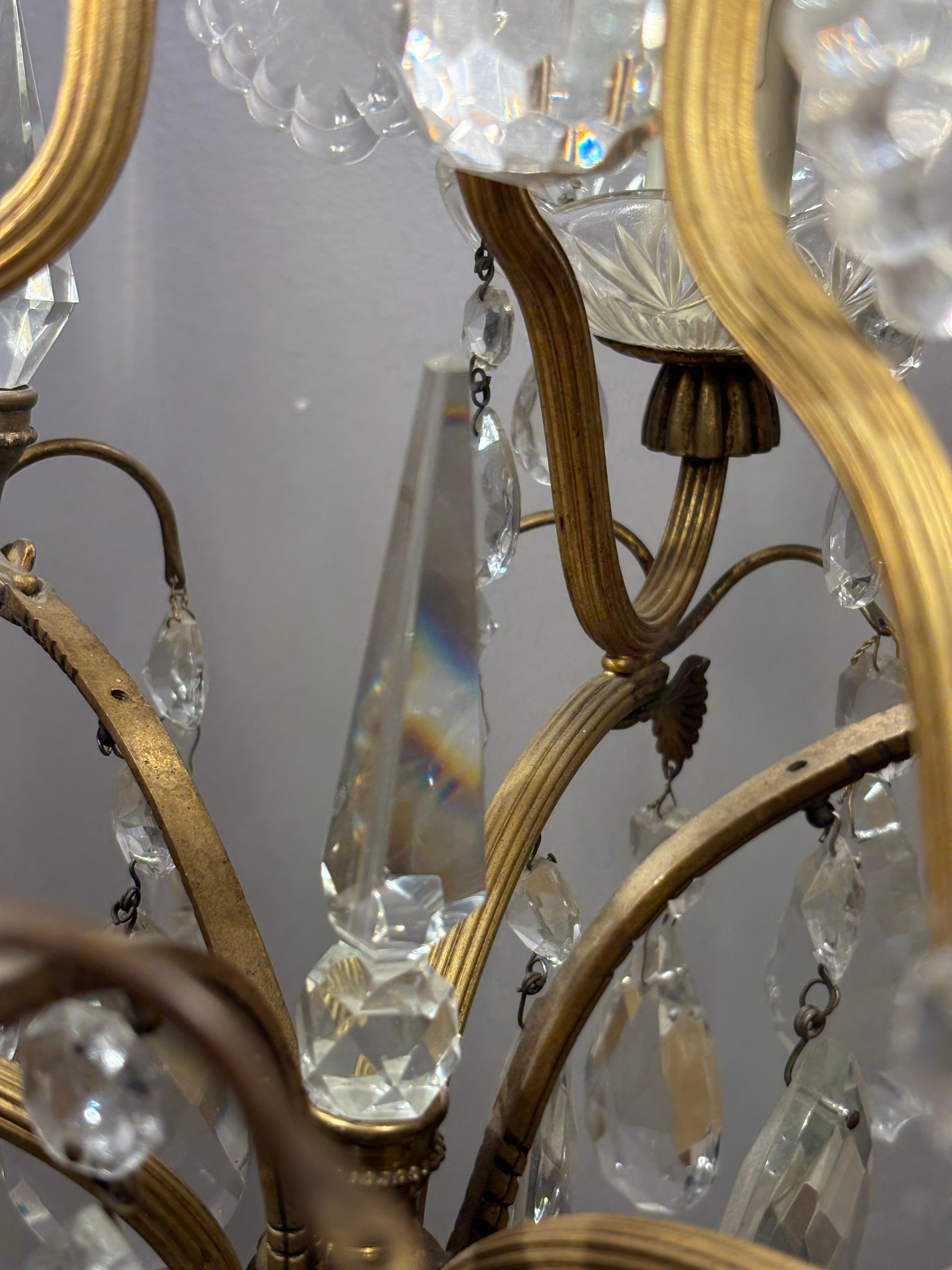 Antique Italian Crystal Chandelier en vente 3
