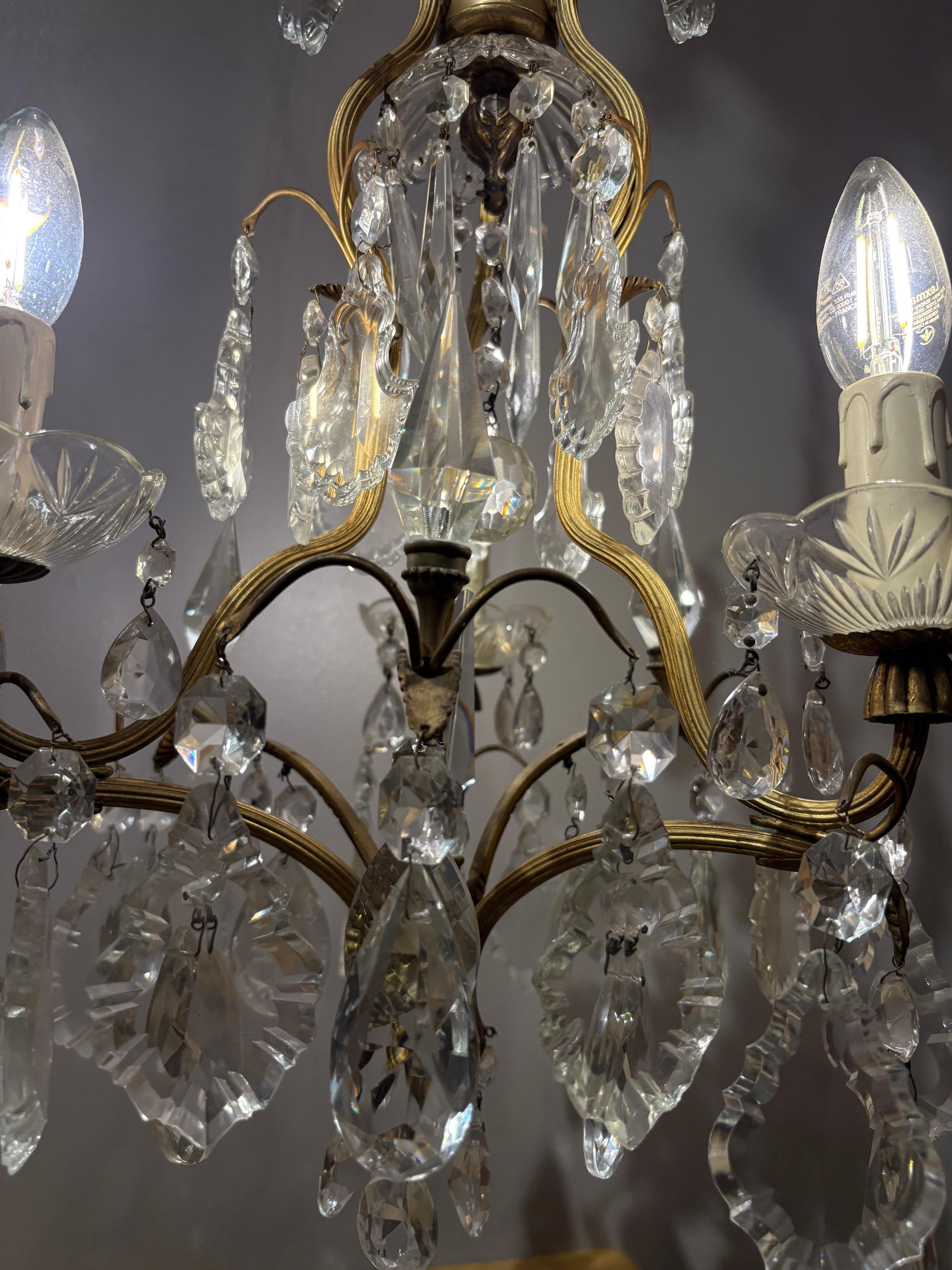 20ième siècle Antique Italian Crystal Chandelier en vente