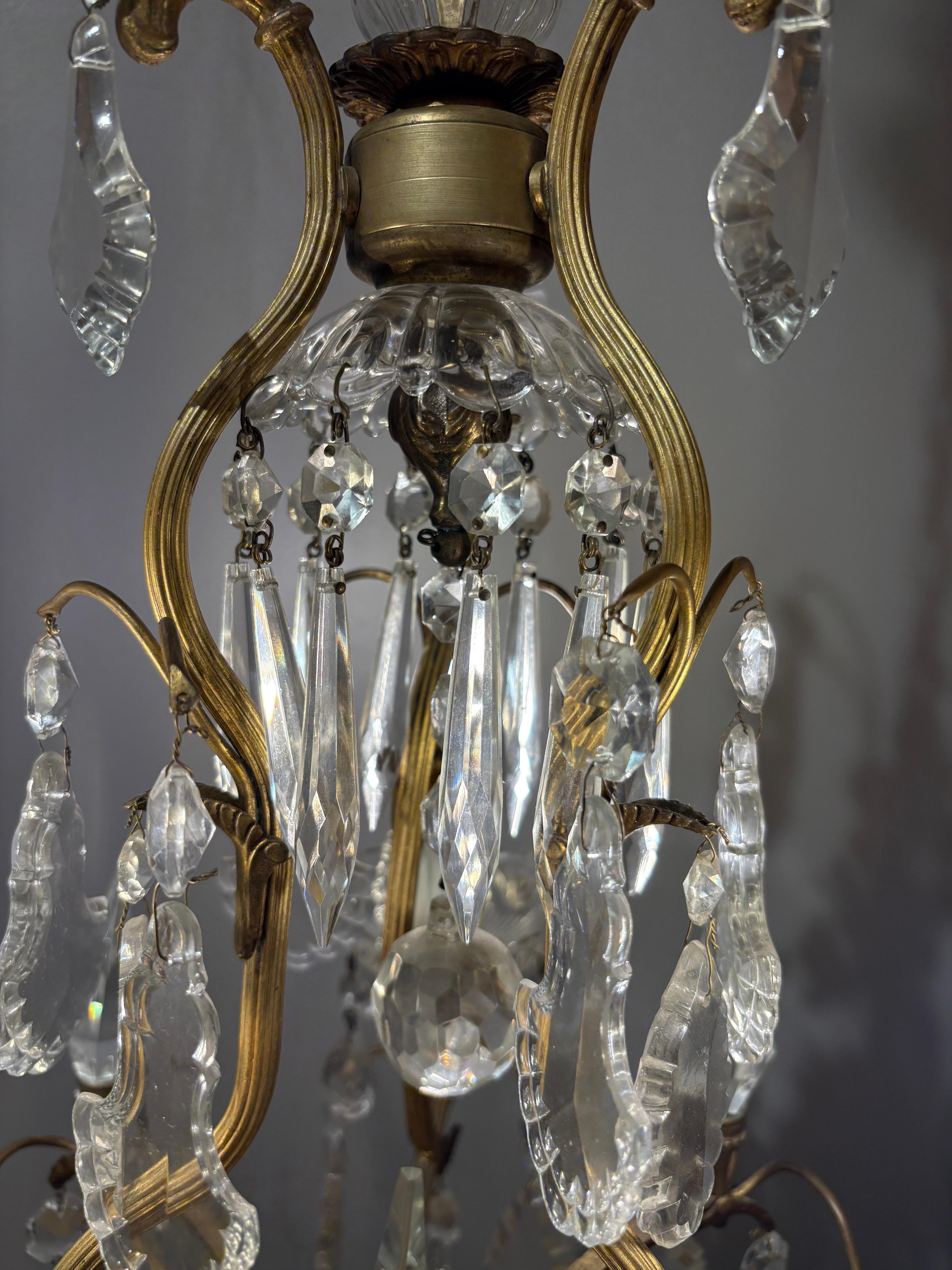 Antique Italian Crystal Chandelier en vente 1