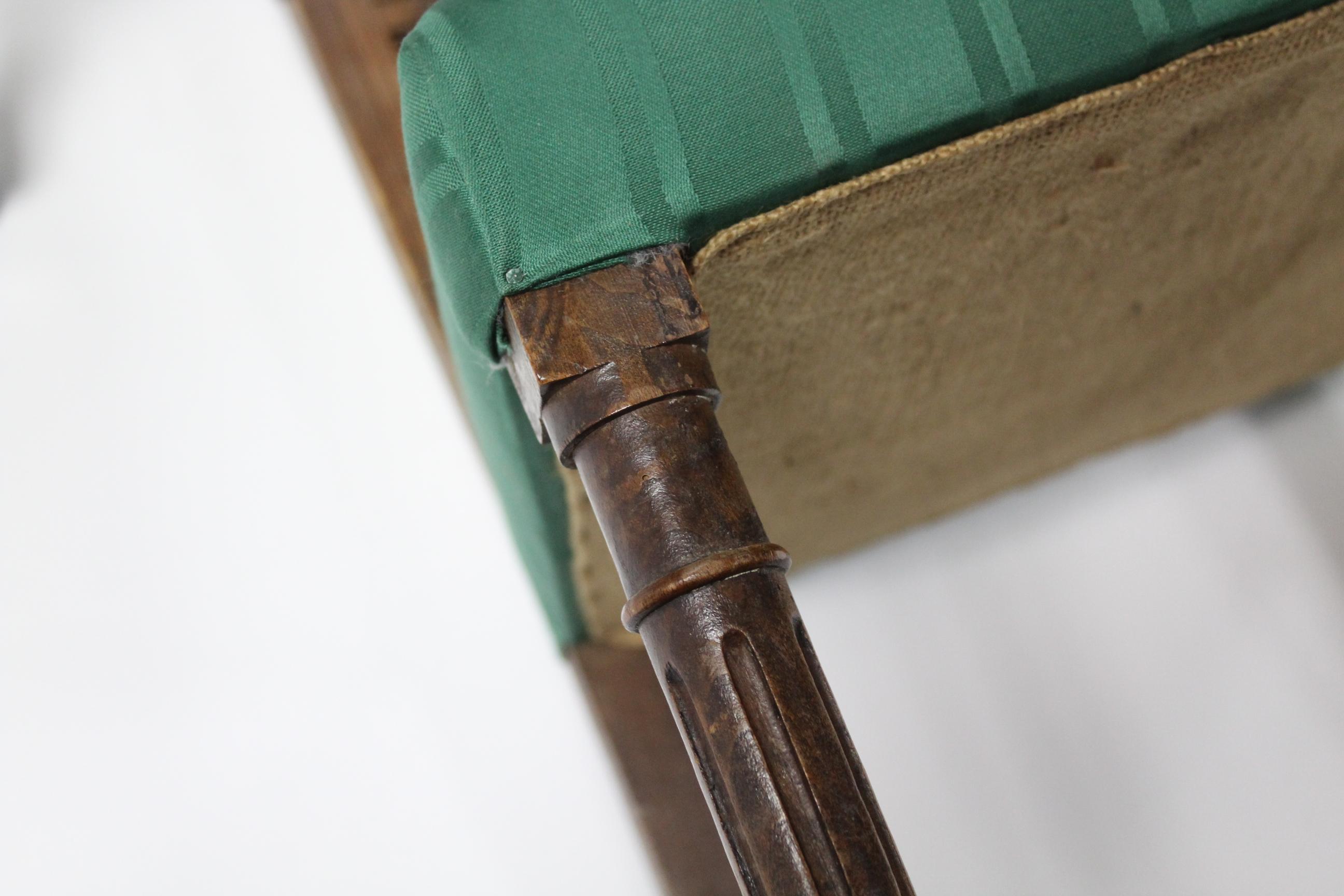 Antique Italian Dining Chairs Set of Six Oak Leather Italian, 19th Century 4
