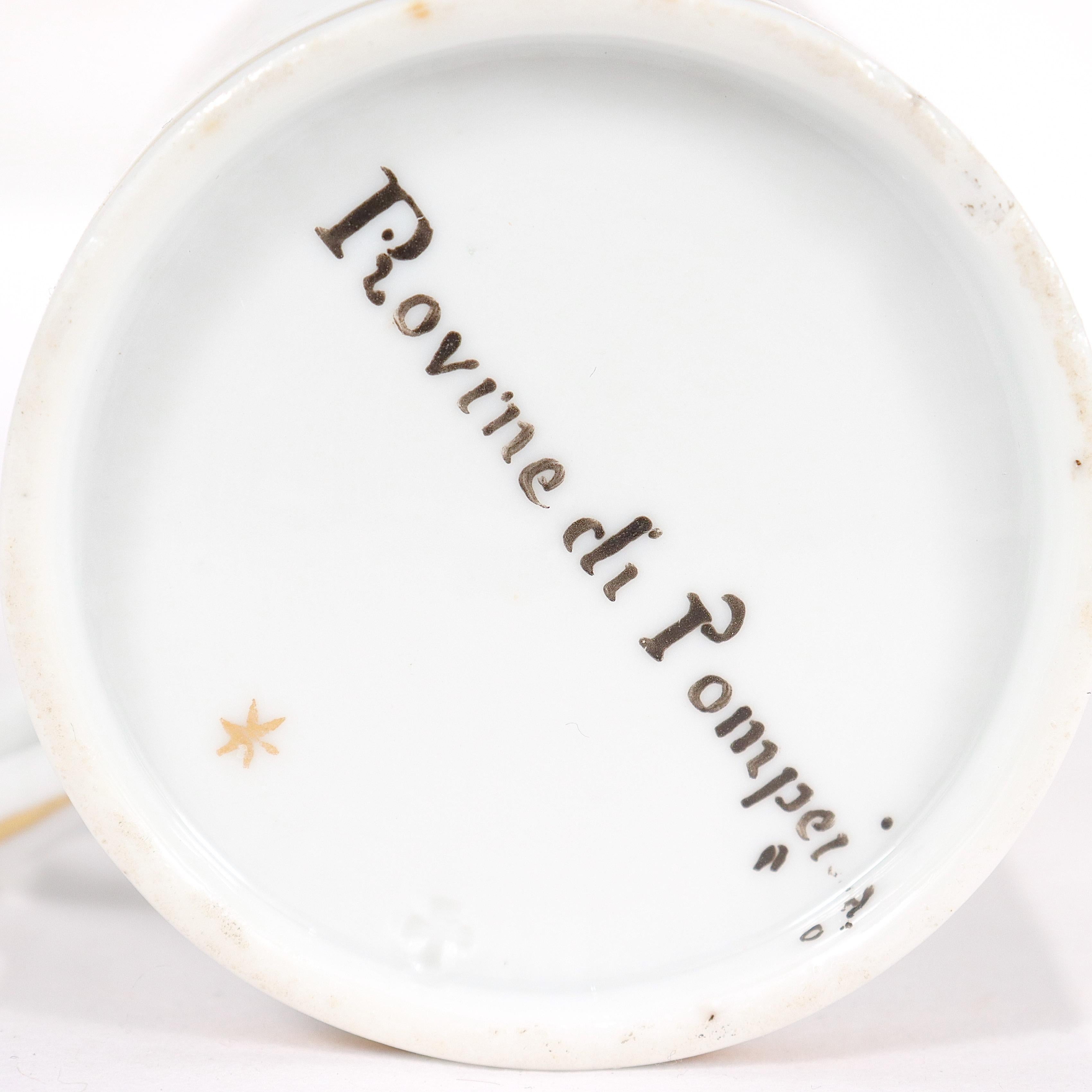Antike italienische Doccia Topographical Porzellan Neoklassizistische Tasse und Untertasse im Angebot 7