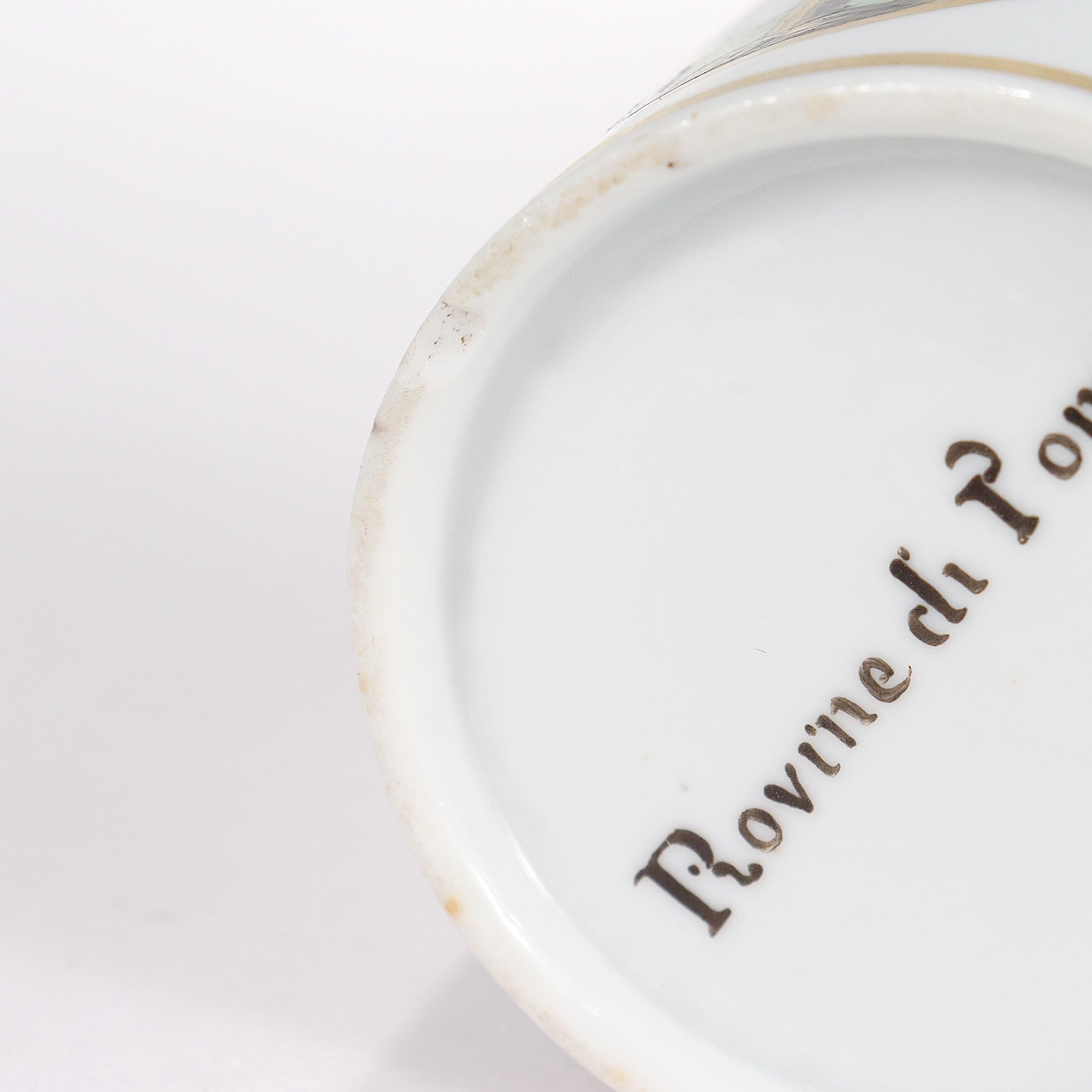 Antike italienische Doccia Topographical Porzellan Neoklassizistische Tasse und Untertasse im Angebot 11