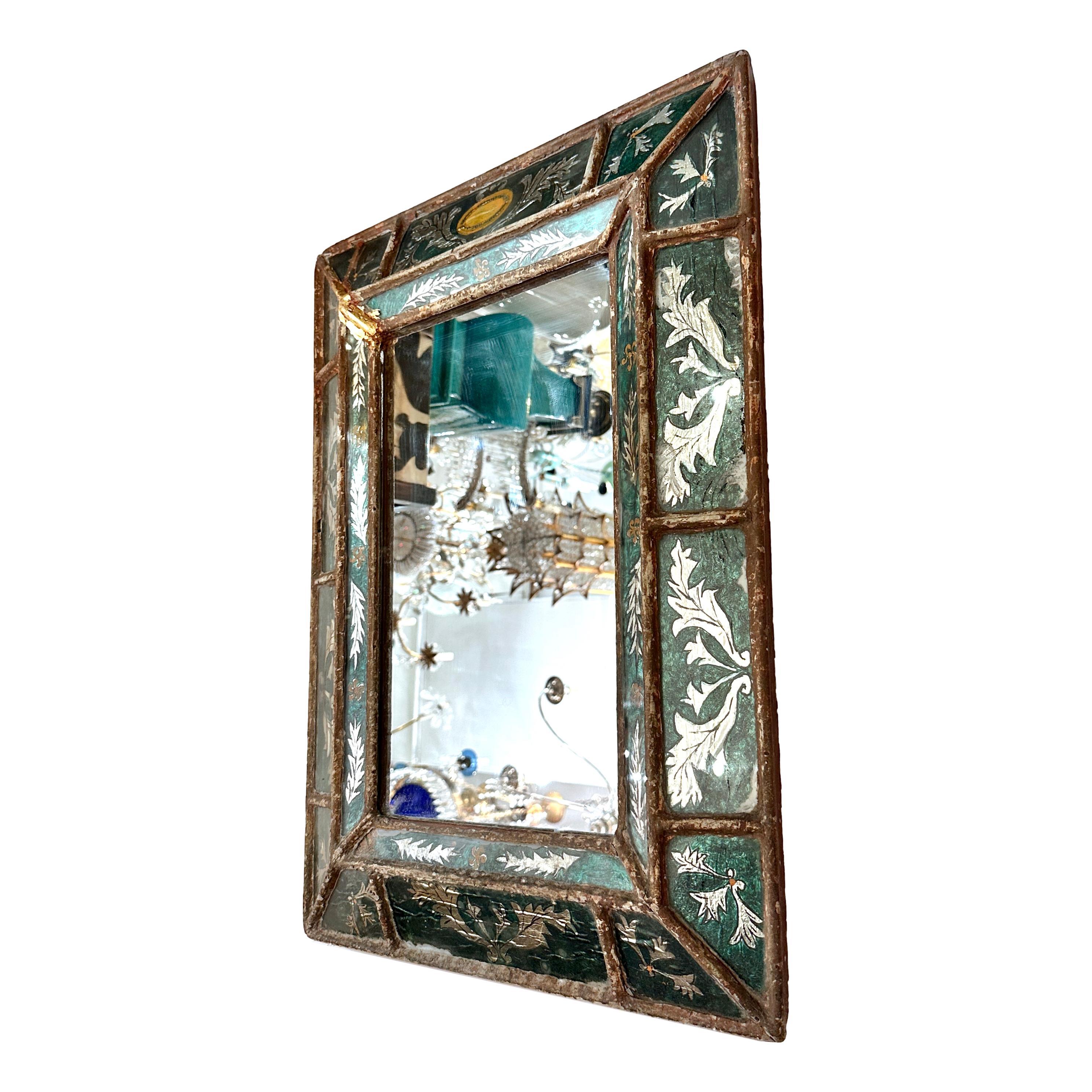 italien Antique Italian Églomisé Mirror  en vente