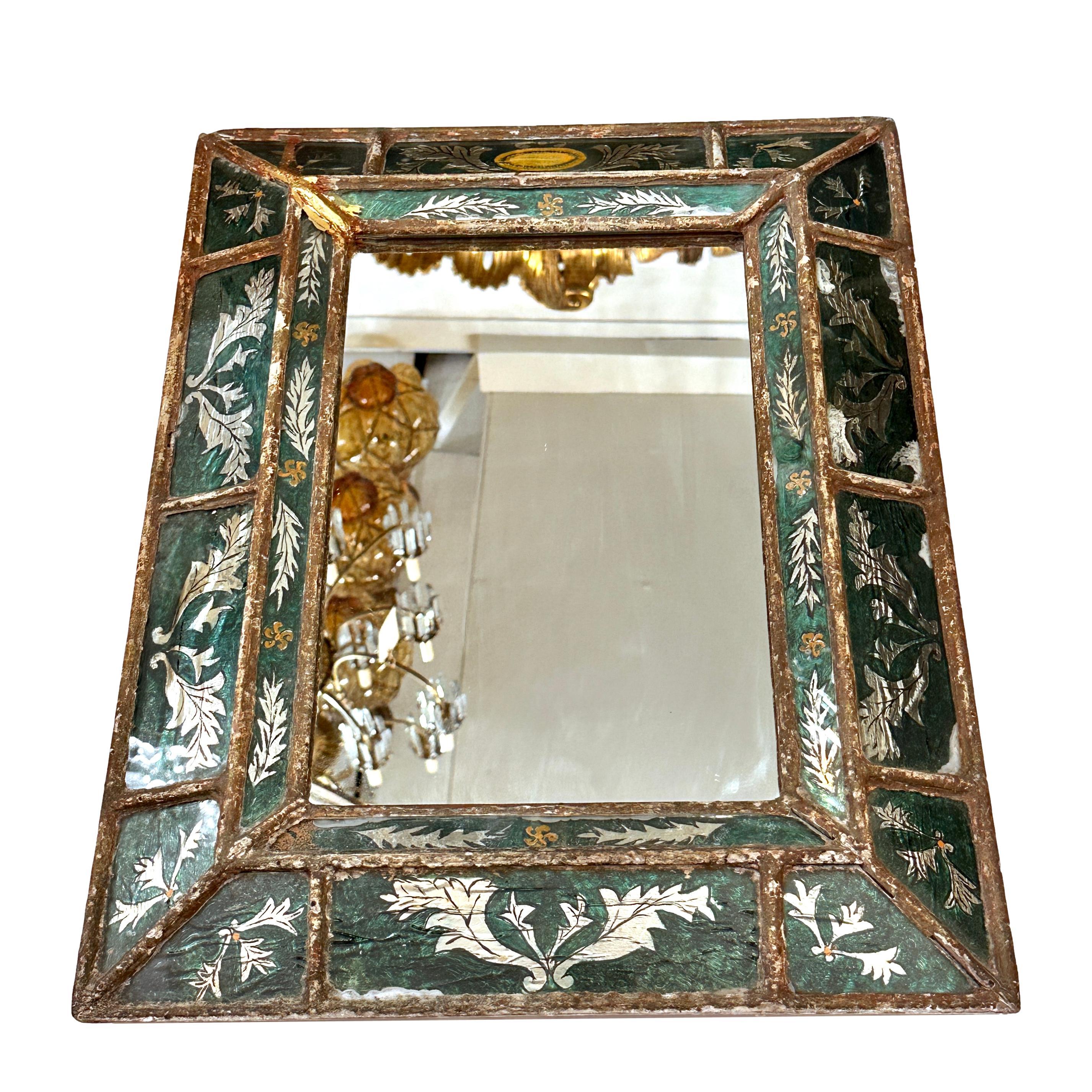 Début du 20ème siècle Antique Italian Églomisé Mirror  en vente