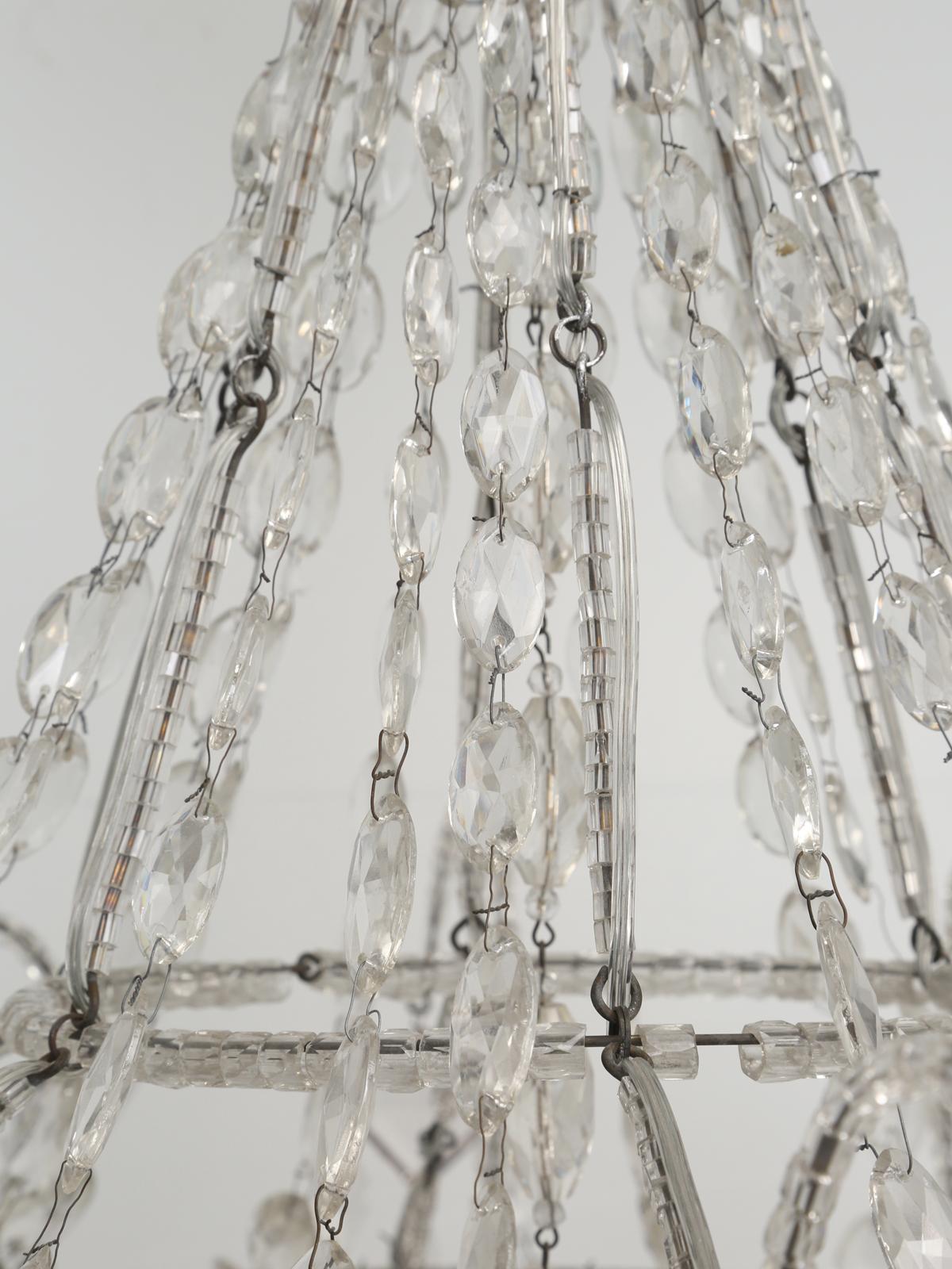 Hand-Crafted Antique Italian Empire Style Chandelier from Milan, with Letter of Authenticity 
