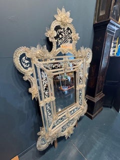 Antique Italian Etched Venetian Mirror
