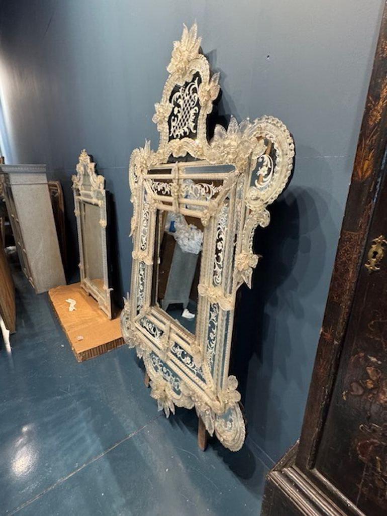 Antique Italian Etched Venetian Mirror In Good Condition For Sale In Dallas, TX