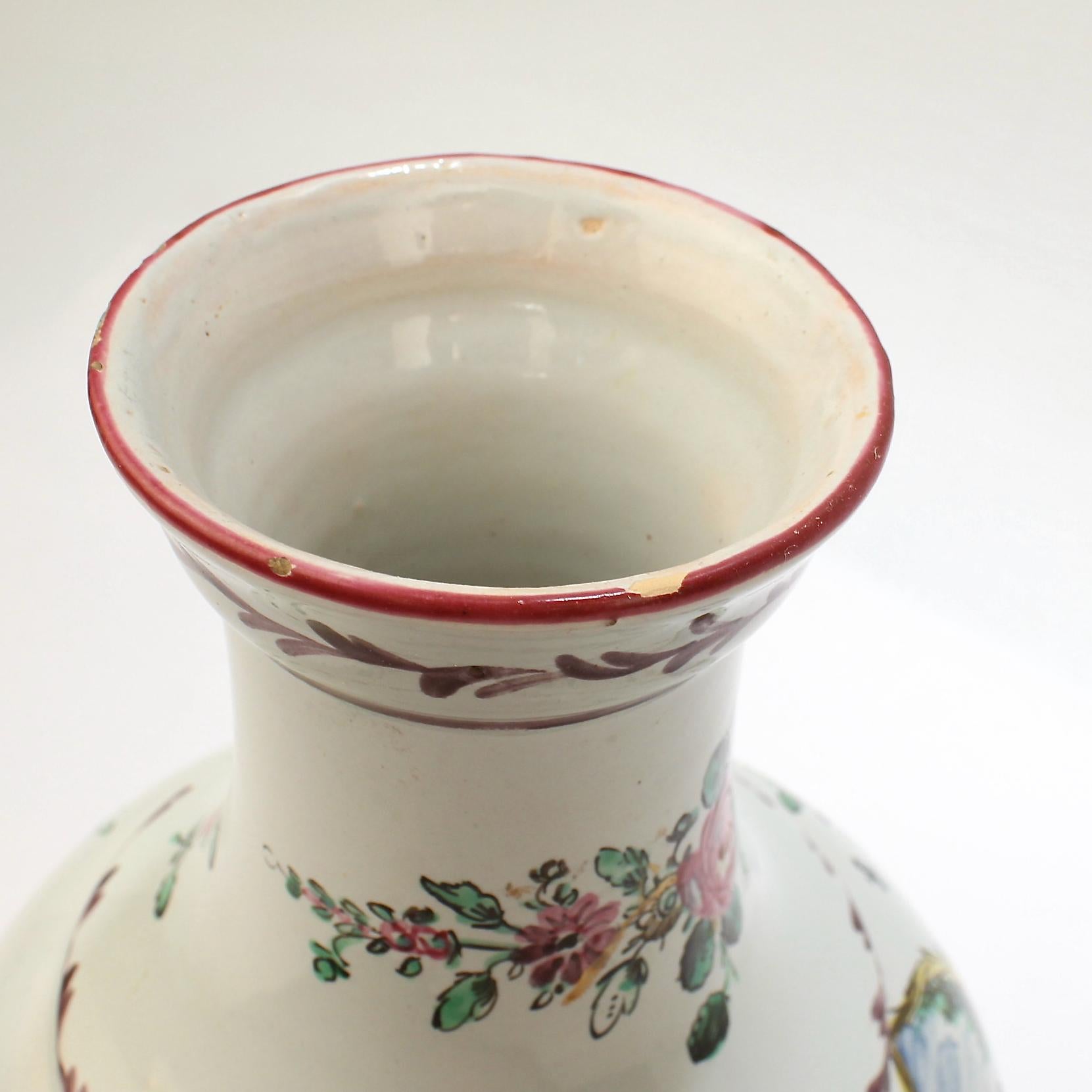 Antique Italian Faience Pottery Apothecary Semi d' Agnocasto Drug Jar For Sale 5