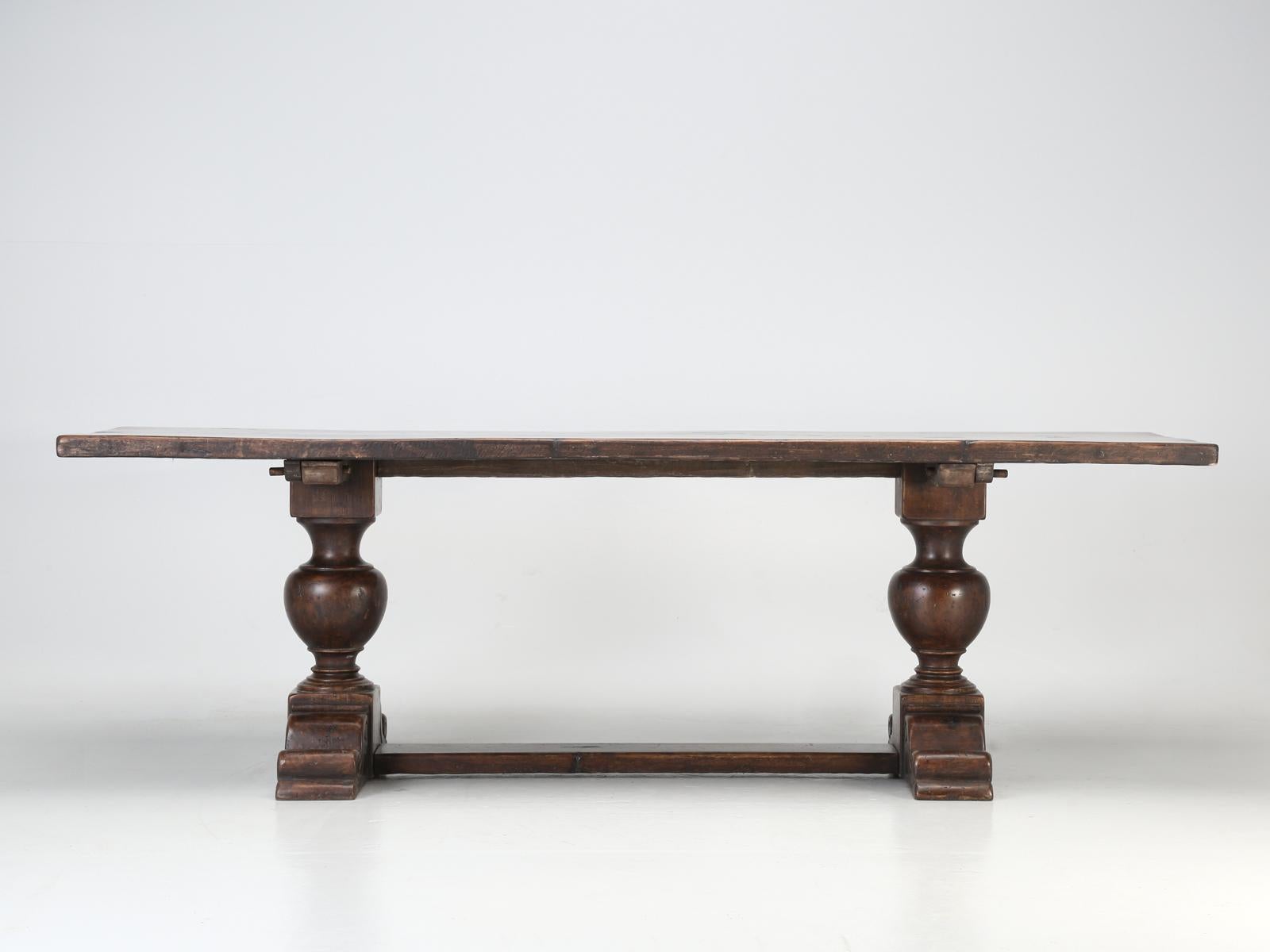 Antique Italian Farm Table or Italian Trestle Dining Table, circa 1800s 1