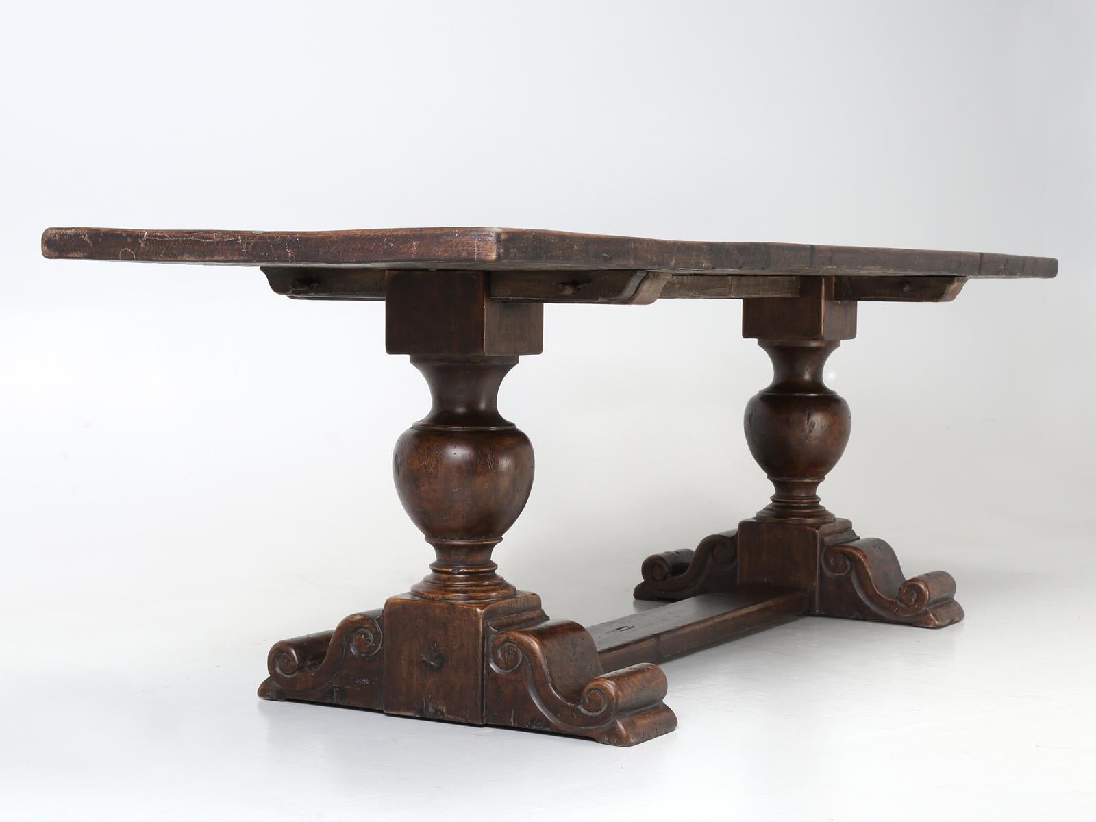Antique Italian Farm Table or Italian Trestle Dining Table, circa 1800s 8