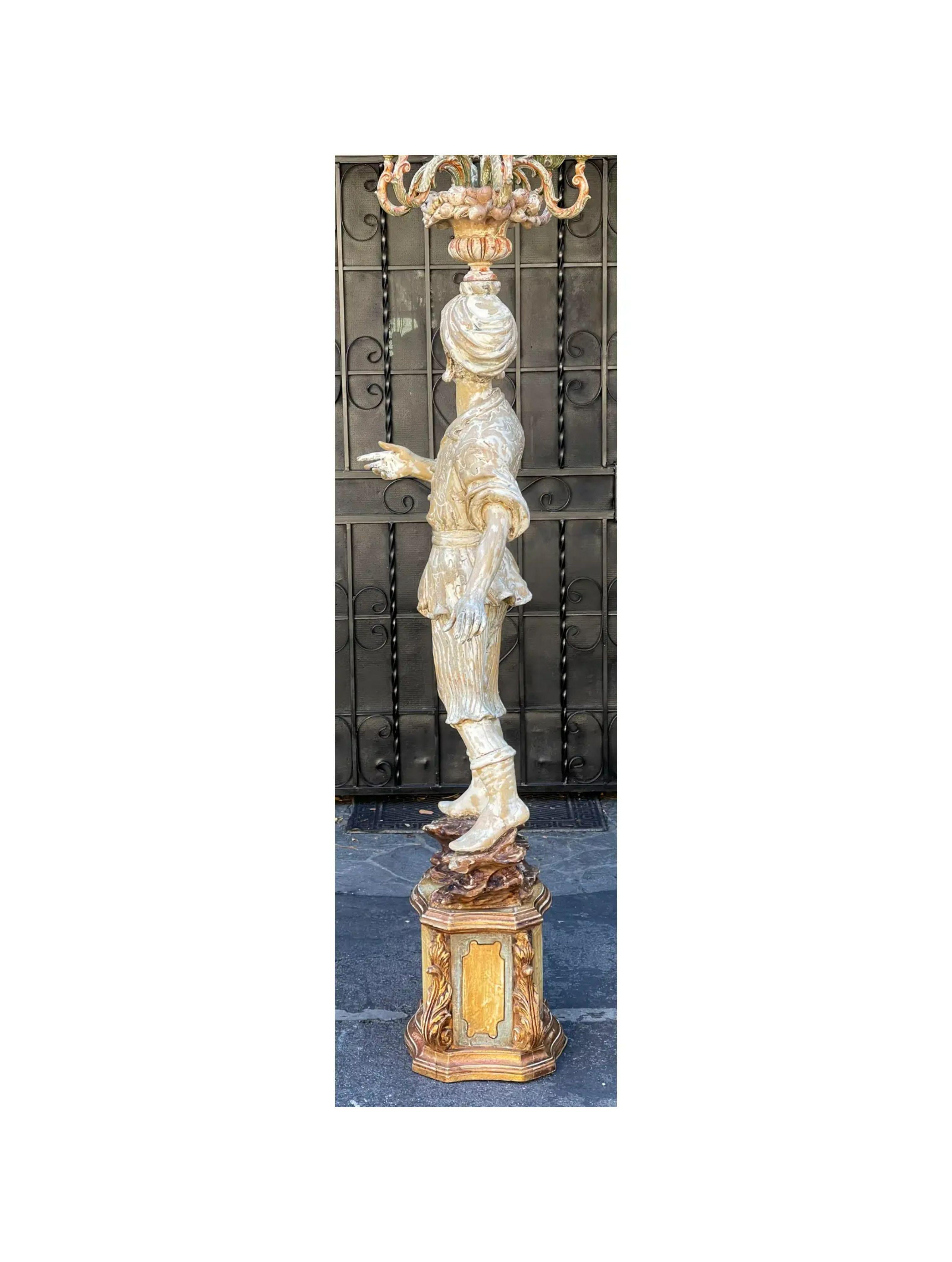 Antique Italian Figural Standing Candelabra Floor Lamp, Early 20th Century For Sale 4