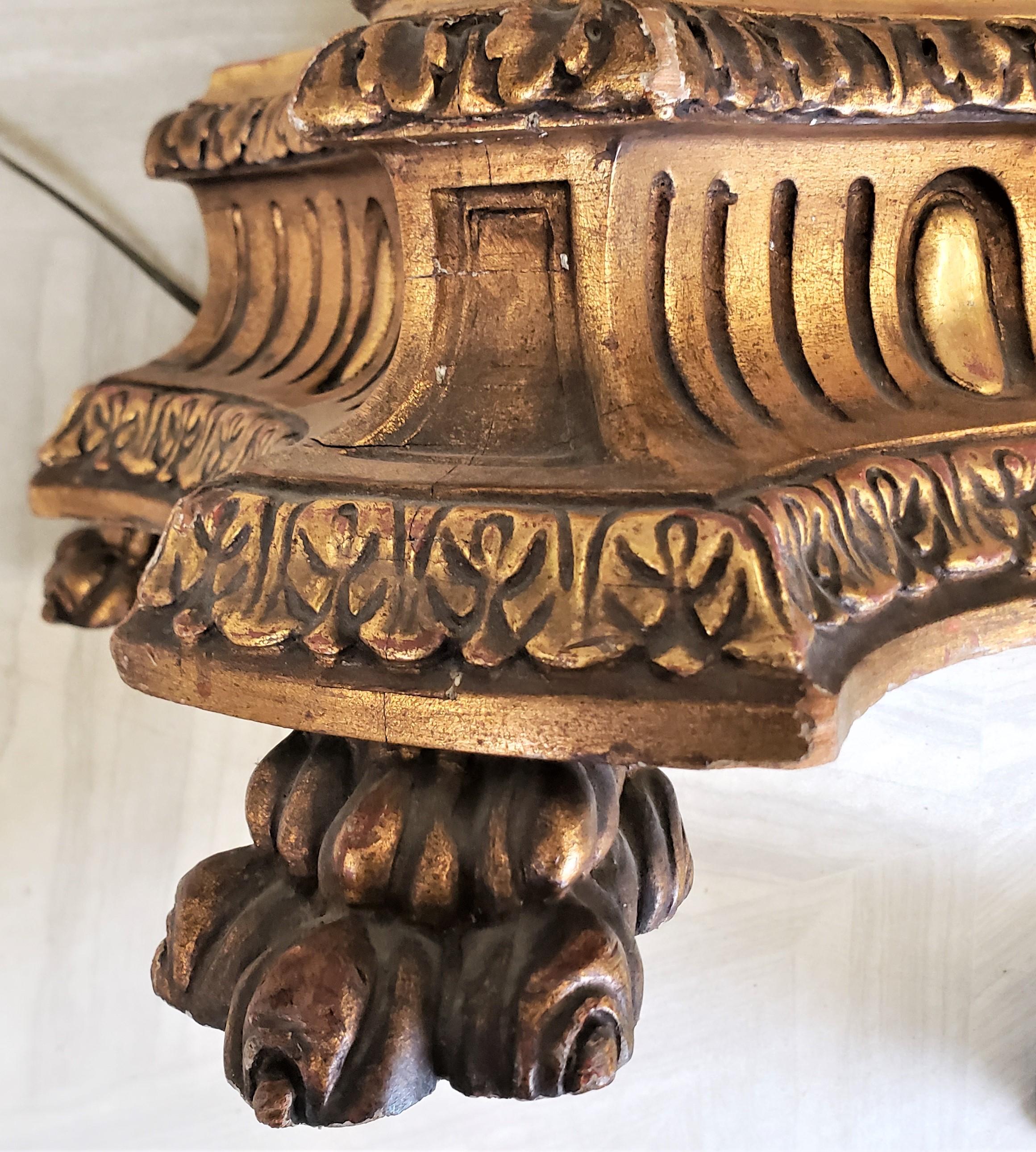 Antique Italian Florentine Hand-Carved & Gilt Finished Floor Lamp & Shade For Sale 11