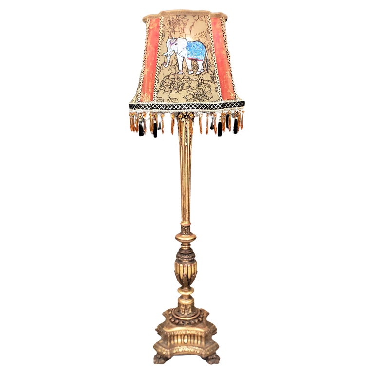 Antique Italian Florentine Hand-Carved and Gilt Finished Floor Lamp and  Shade For Sale at 1stDibs | fiorentine hand finished italy