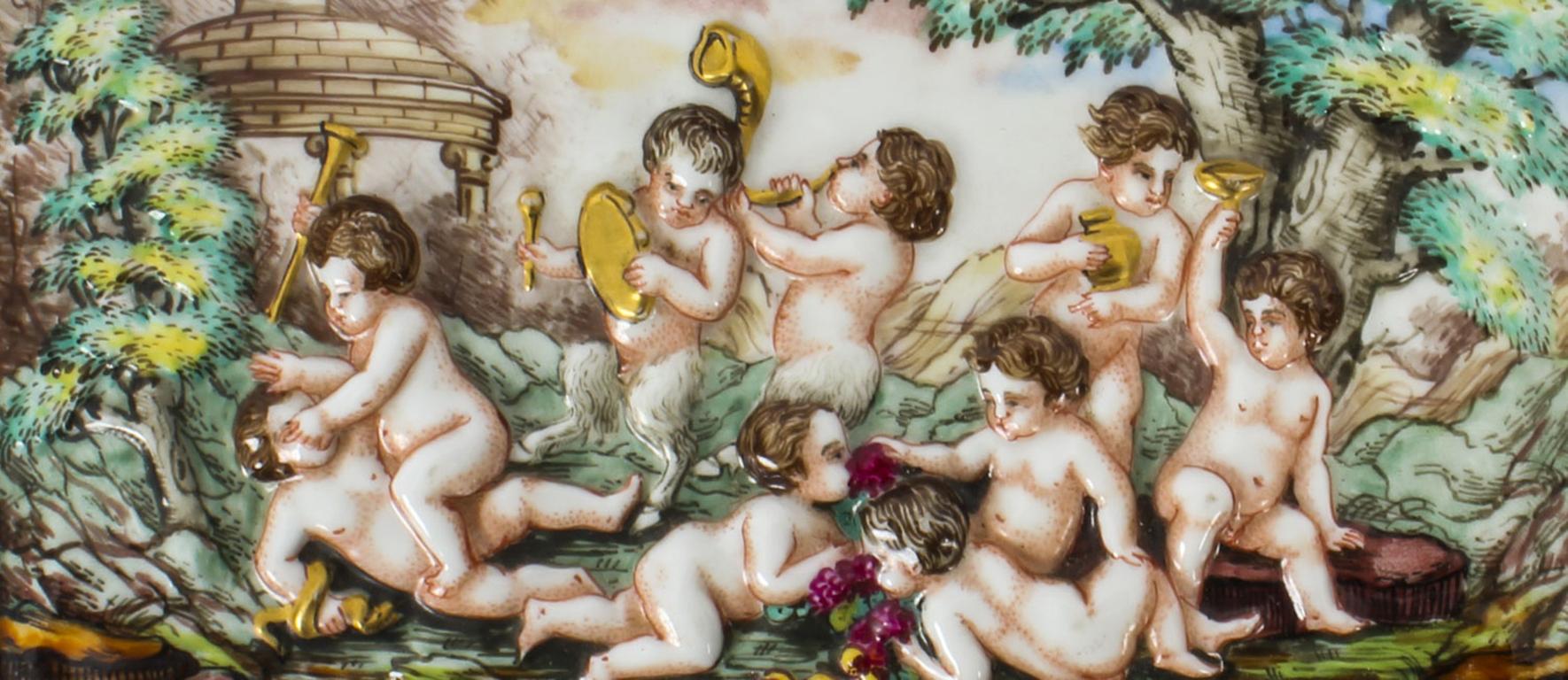 Antique Italian Framed Capodimonte Porcelain Plaque Early 19th Century In Good Condition In London, GB