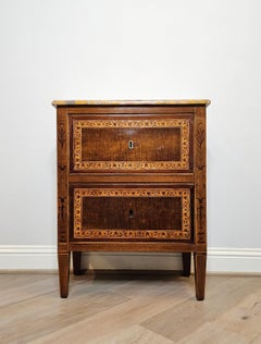 Antique Italian / French Neoclassical Marquetry Chest Of Drawers Nightstand