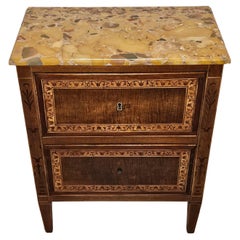 Antique Italian / French Neoclassical Marquetry Chest Of Drawers Nightstand